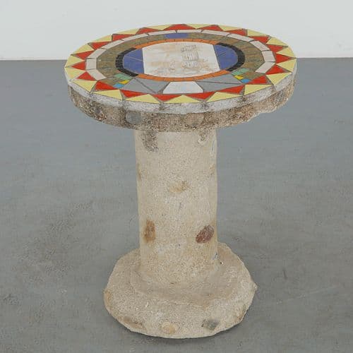 Mosaic Stone Pedestal Table, 1960s