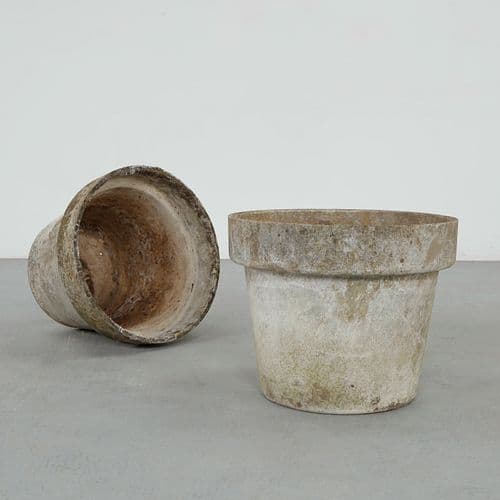 Willy Guhl, Pair of Round Planters, 1960s