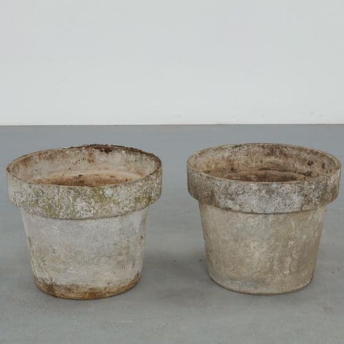 Willy Guhl, Pair of Round Planters, 1960s
