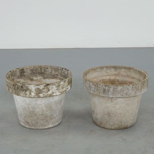 Willy Guhl, Pair of Round Planters, 1960s