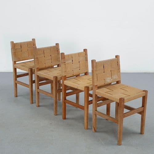 Audoux Minet, Set of Four Chairs, 1950s