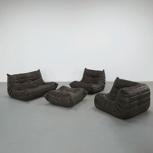 Michel Ducaroy for Ligne Roset, Dark Brown Togo Living Room, 2011