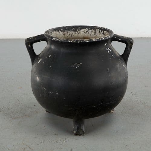 Willy Guhl, Black Cauldron Planter, 1960s