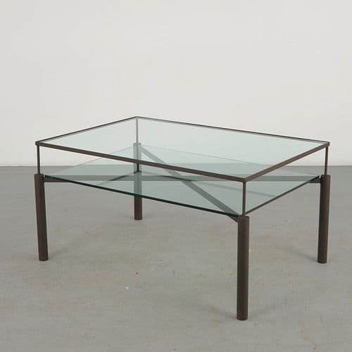 Glass and Metal Table by John Saladino, catalogued at Circa