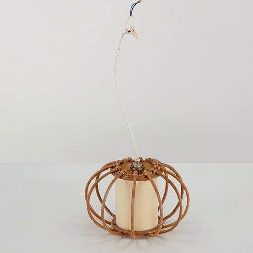 Louis Sognot, Rattan Loop Pendant Lamp, 1960s