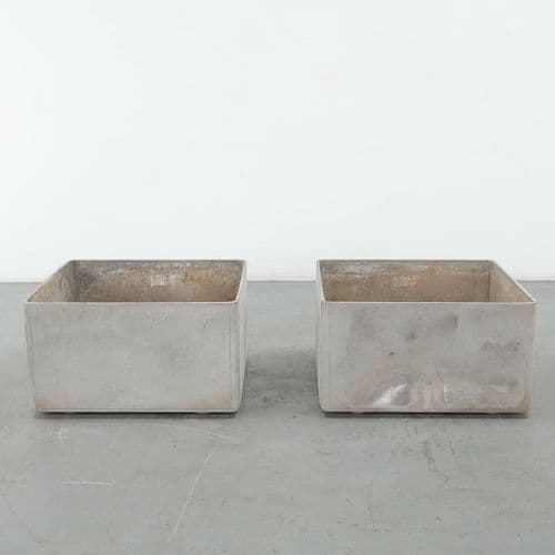 Willy Guhl, Pair of Monumental Square Planters, 1960s