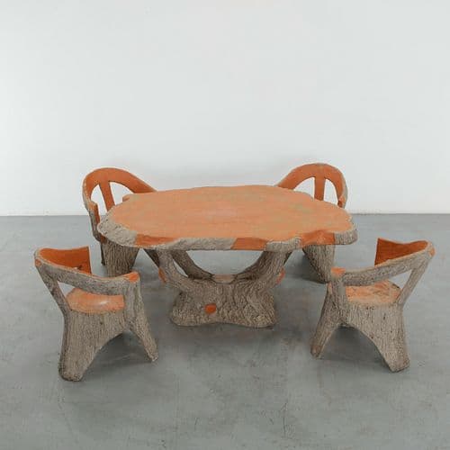 Faux Bois Outdoor Dining Set, 1960s