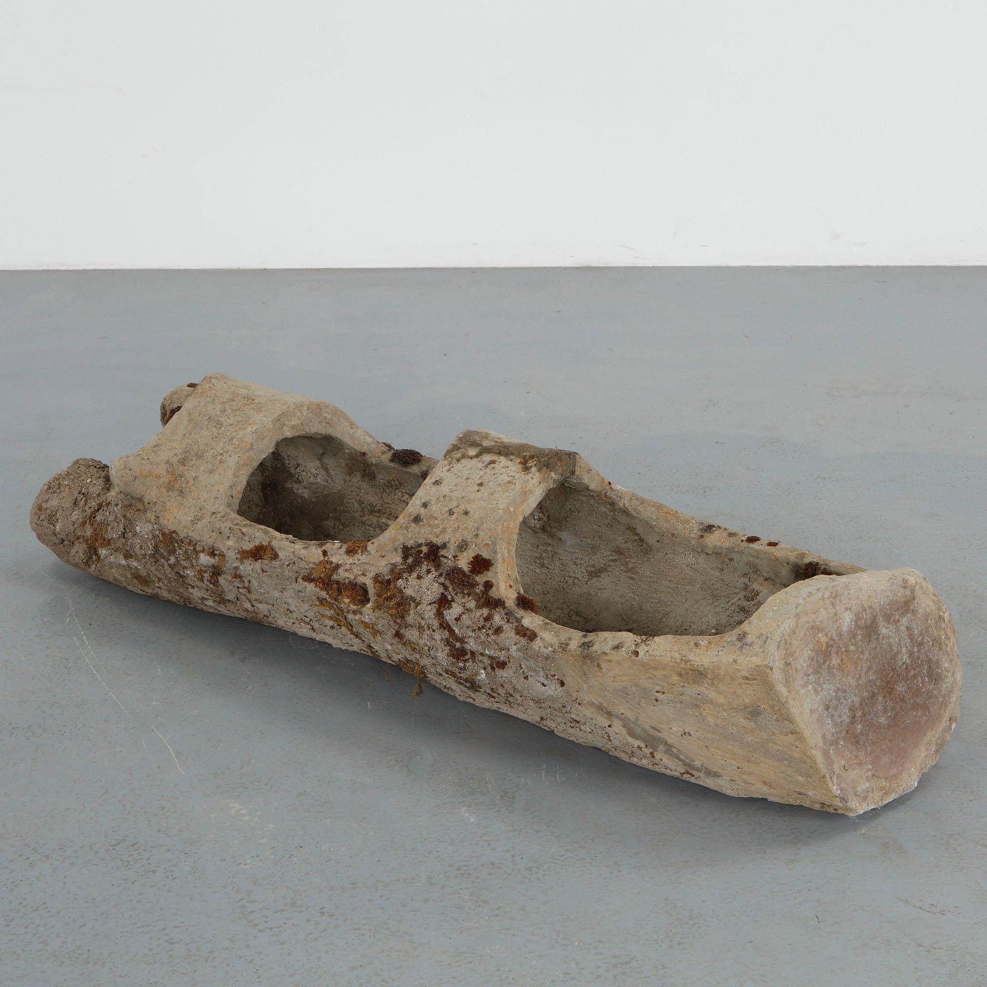 Monumental 4-Foot Faux Bois Log Planter, 1960s