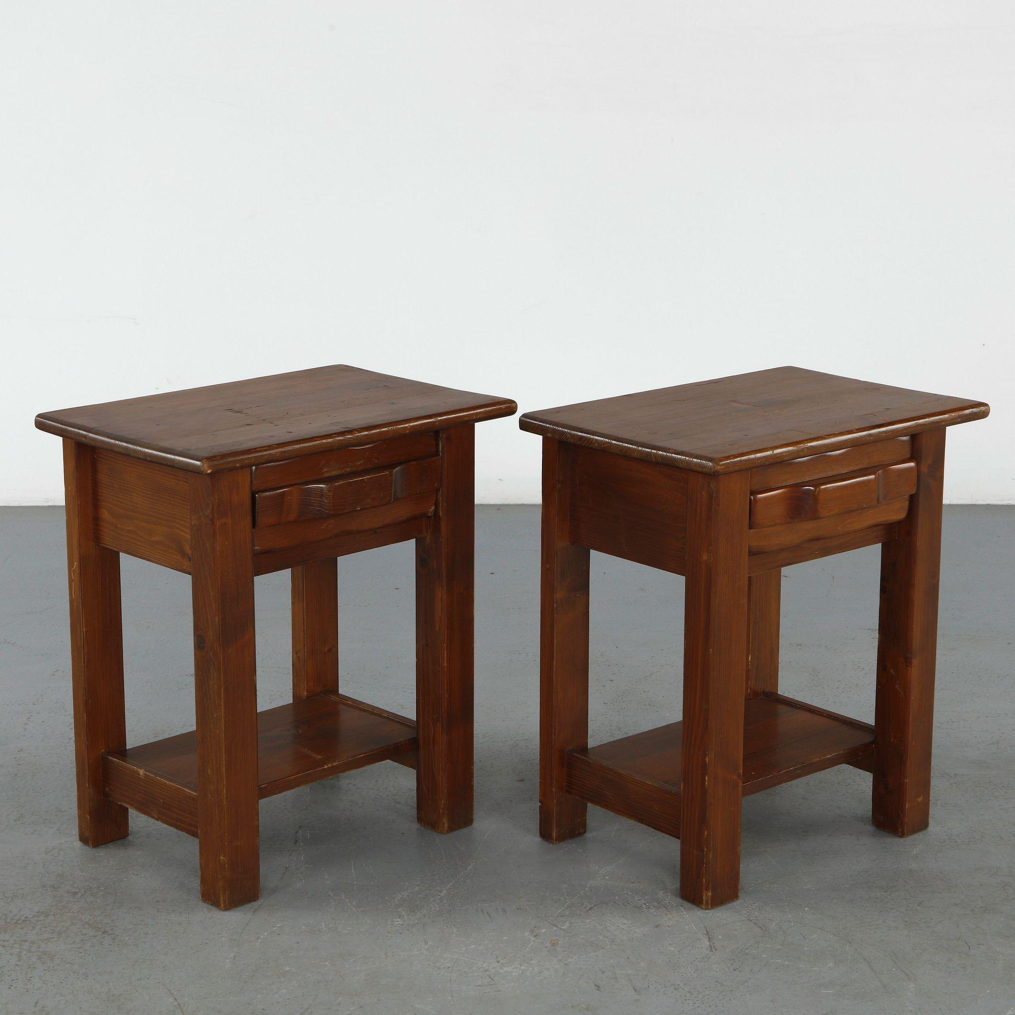 Pair of Wood Nightstands in the style of Olavi Hannien, 1960s
