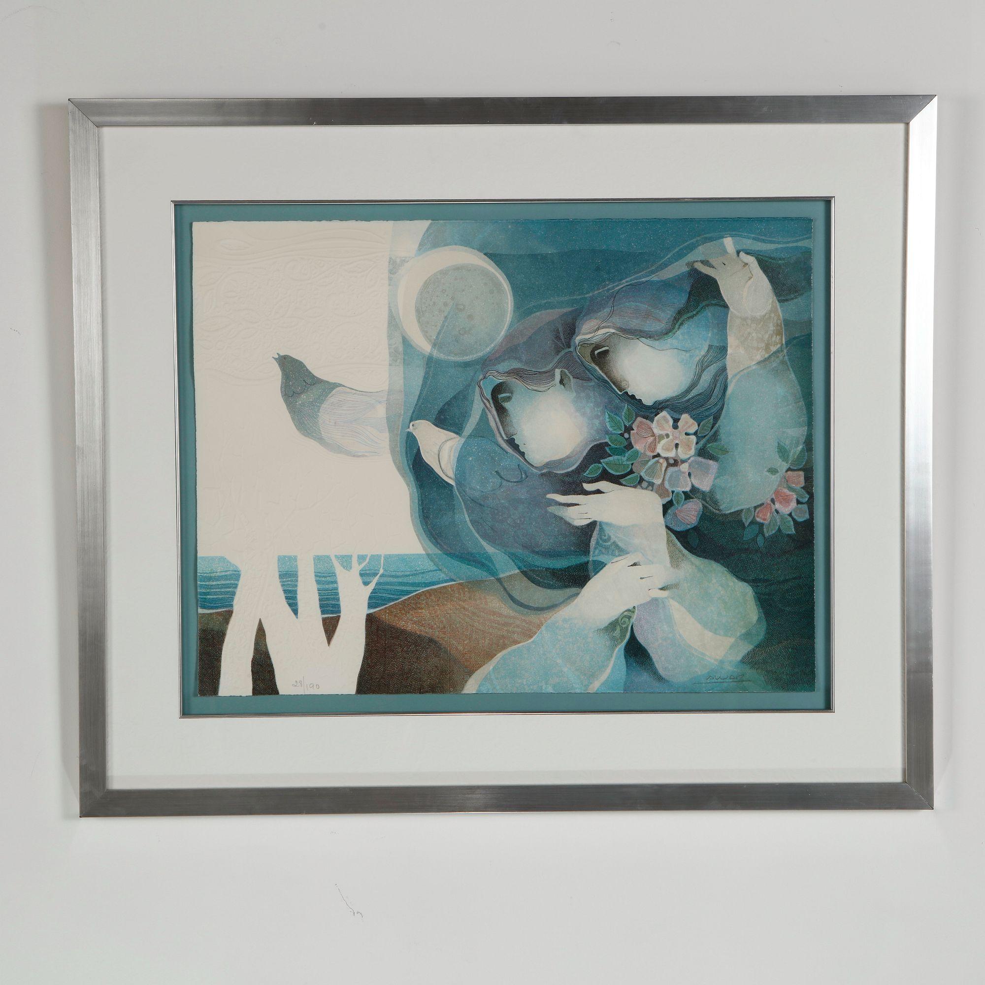 Alvar Sunol, Le Temps de Nos Jours, Le Soir, Lithograph, Signed and Numbered 28 of 190