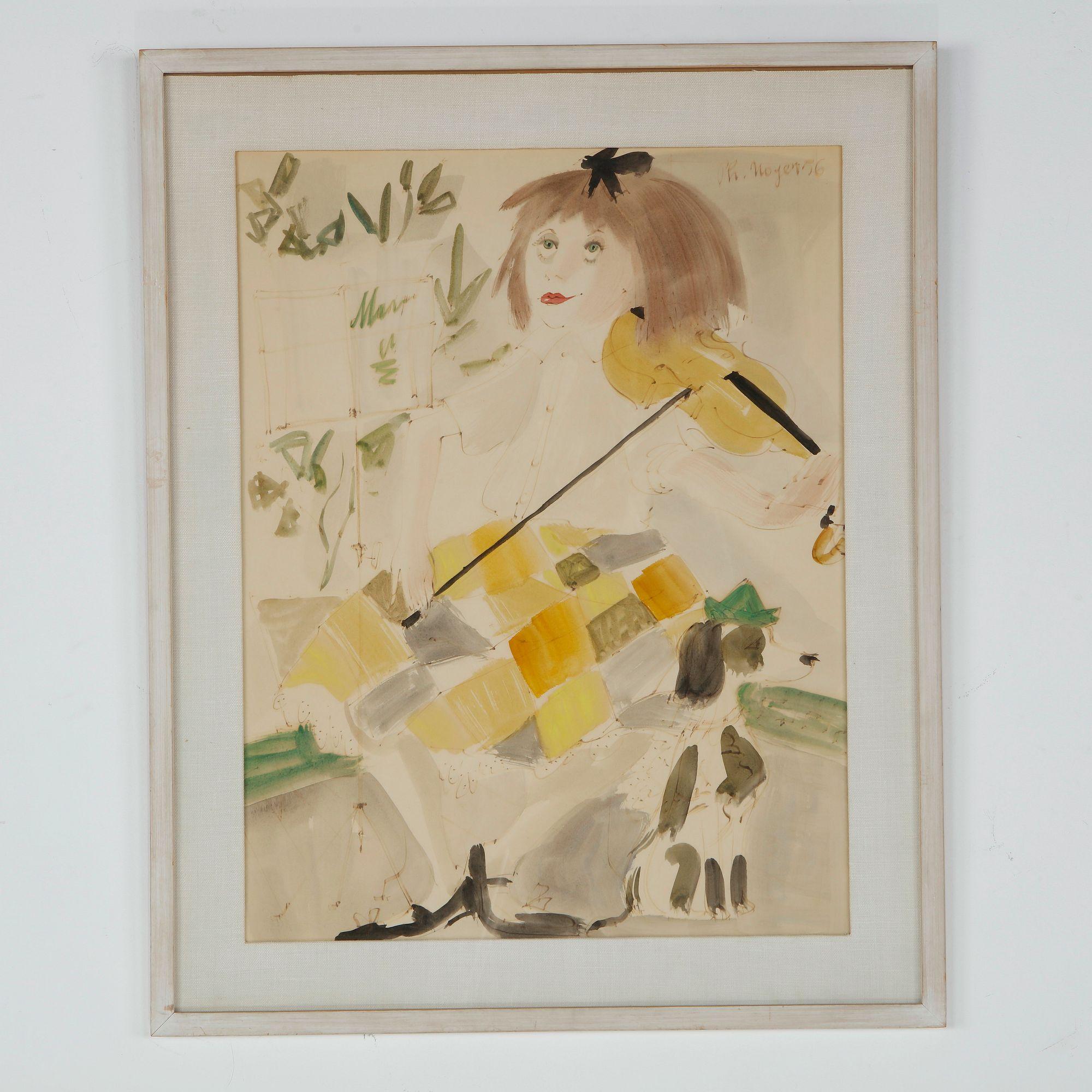 Philippe Henri Noyer, Watercolor Painting, Signed 1960s