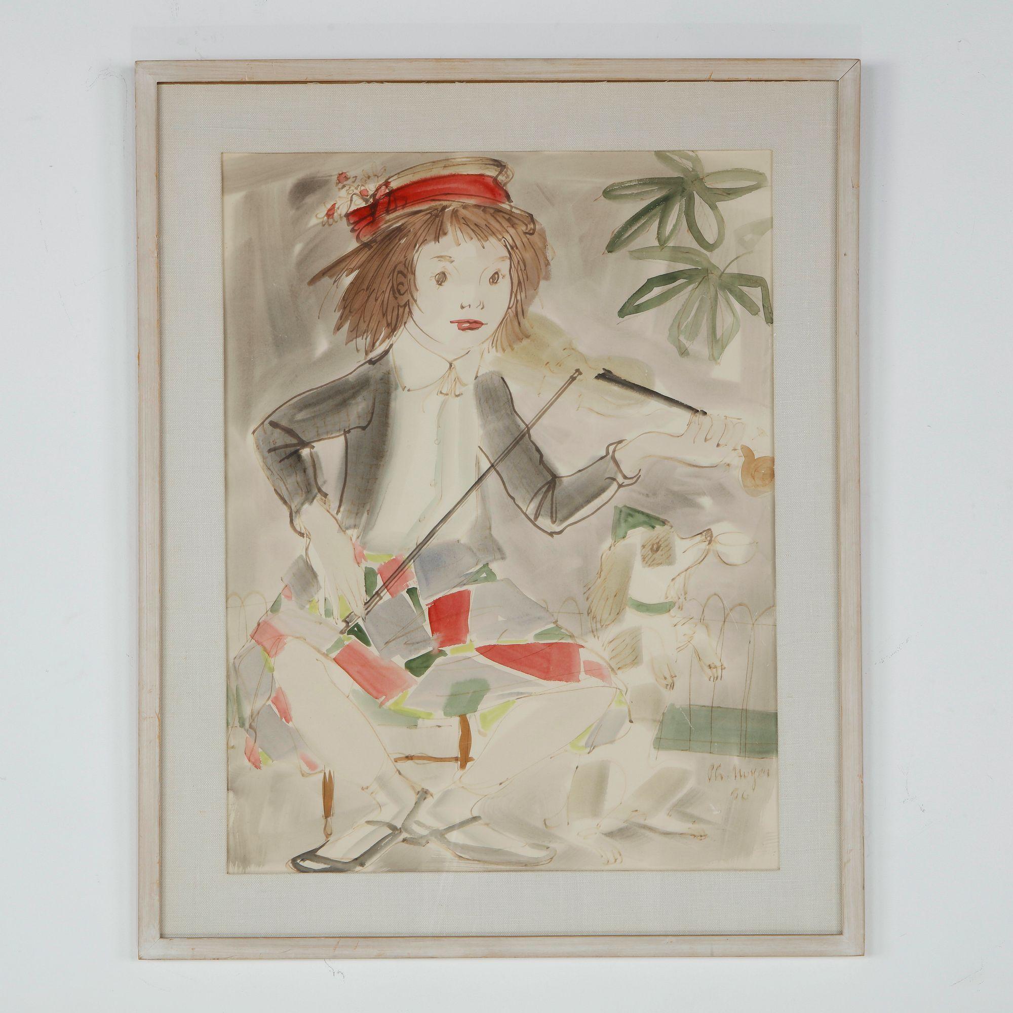 Philippe Henri Noyer, Watercolor Painting, Signed 1960s