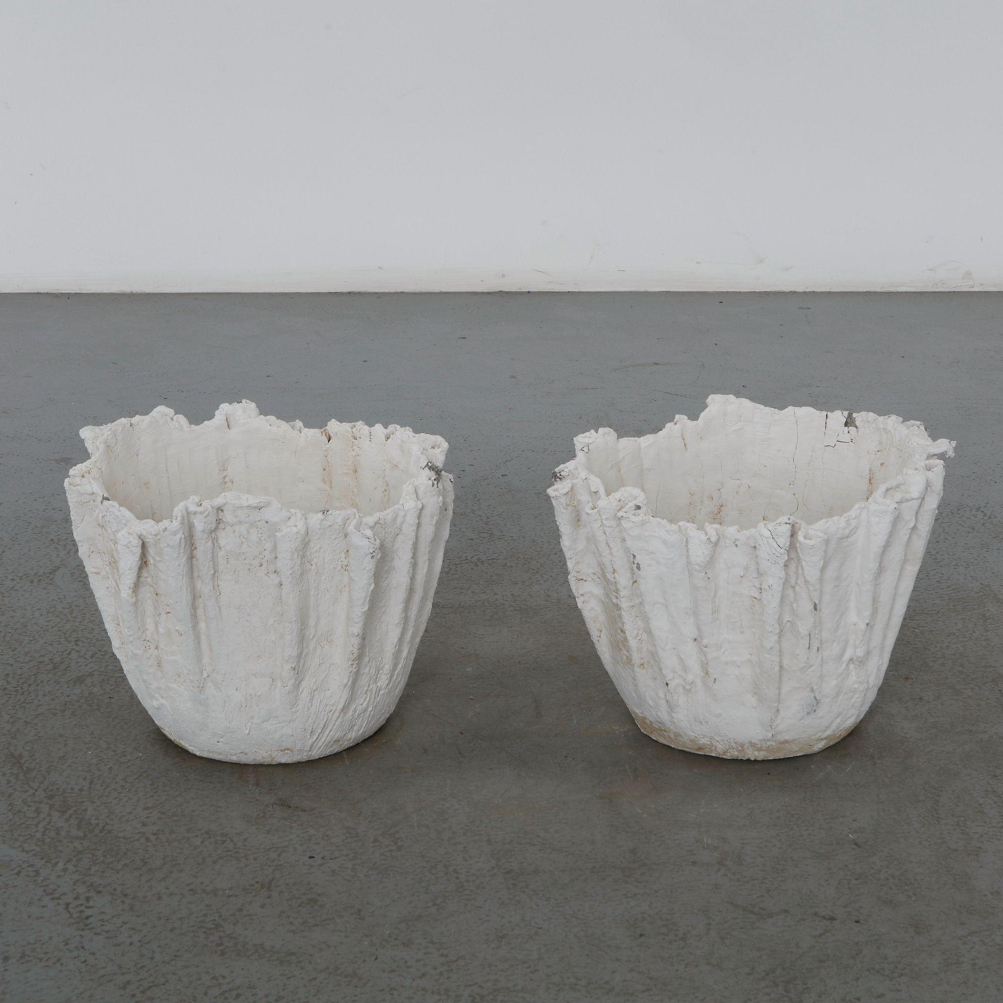Pair of Organic-Form Concrete Planters, 1960s