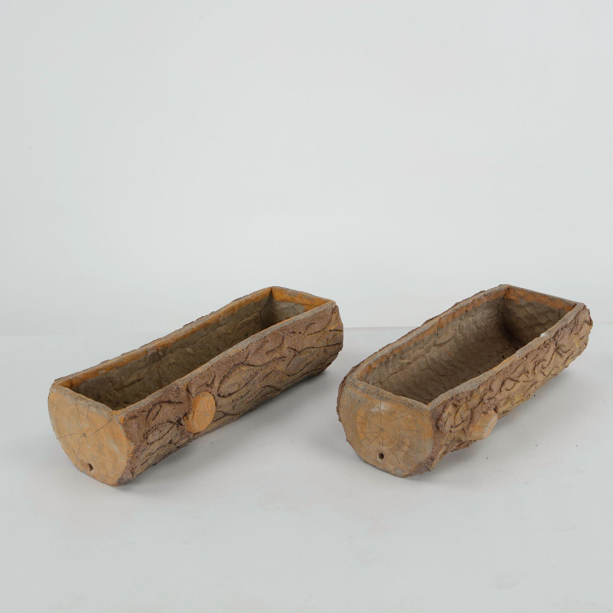 Pair of Faux Bois Planters, 1960s