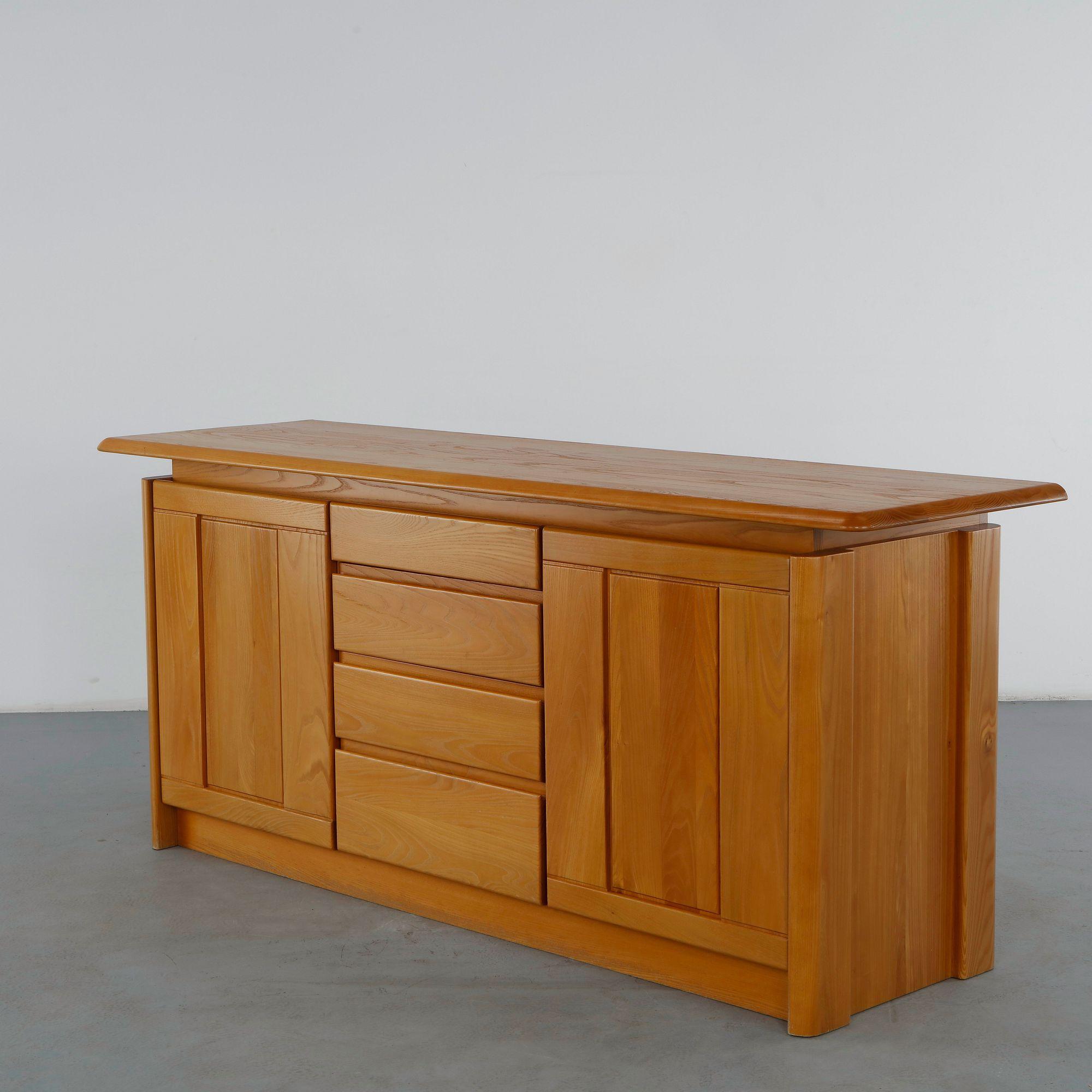 Maison Regain, Elm Sideboard, 1960s