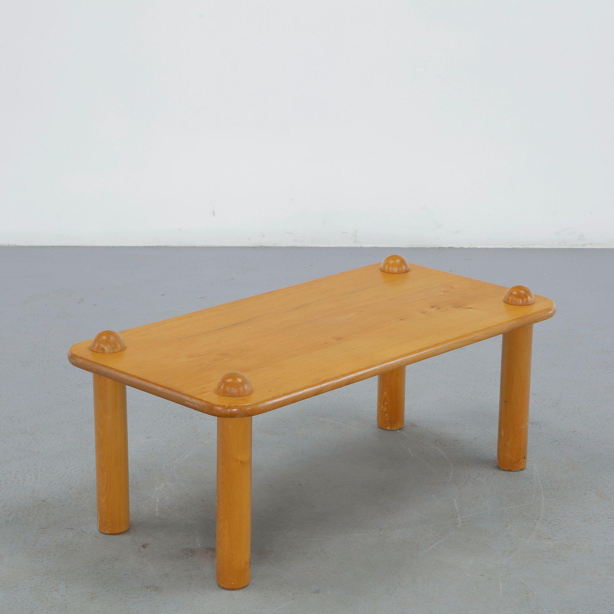 Solid Wood Coffee Table in the style of Charlotte Perriand, 1970s