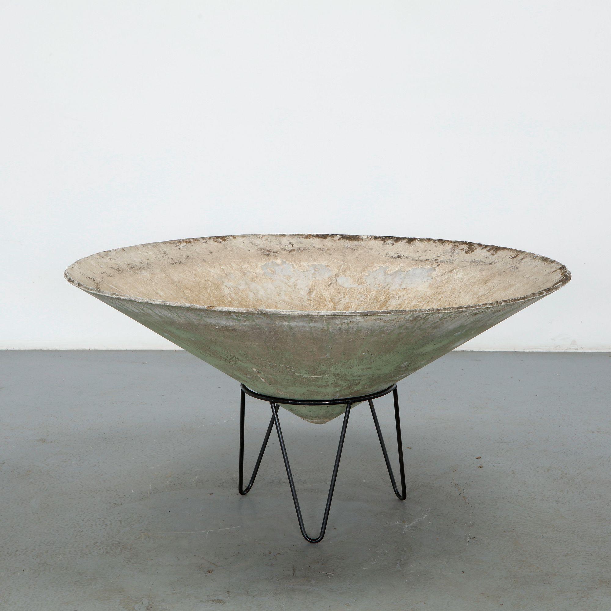 Willy Guhl, Monumental Conical Planter on Stand, 1960s