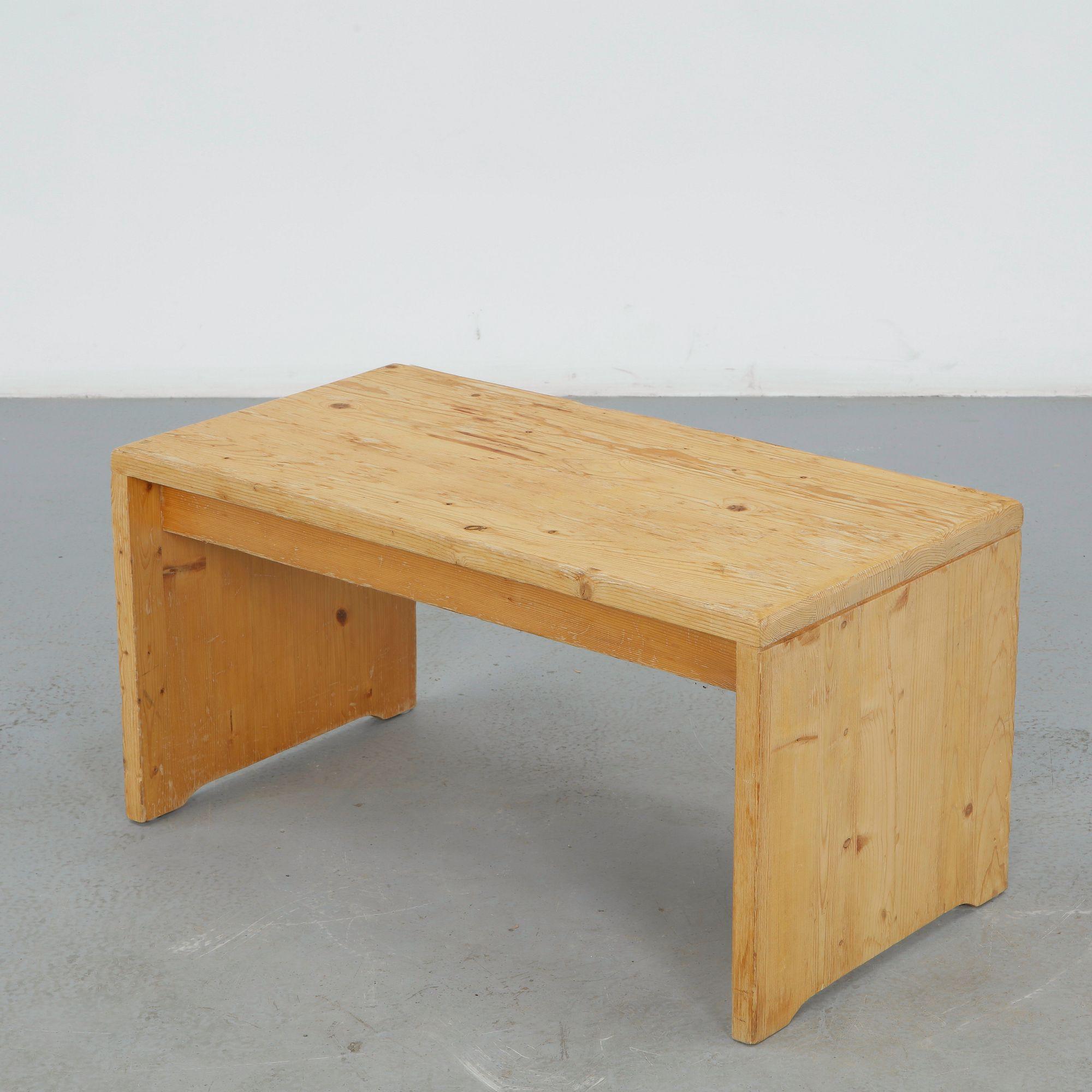 Charlotte Perriand for Les Arcs 1600, Pine Bench, 1960s