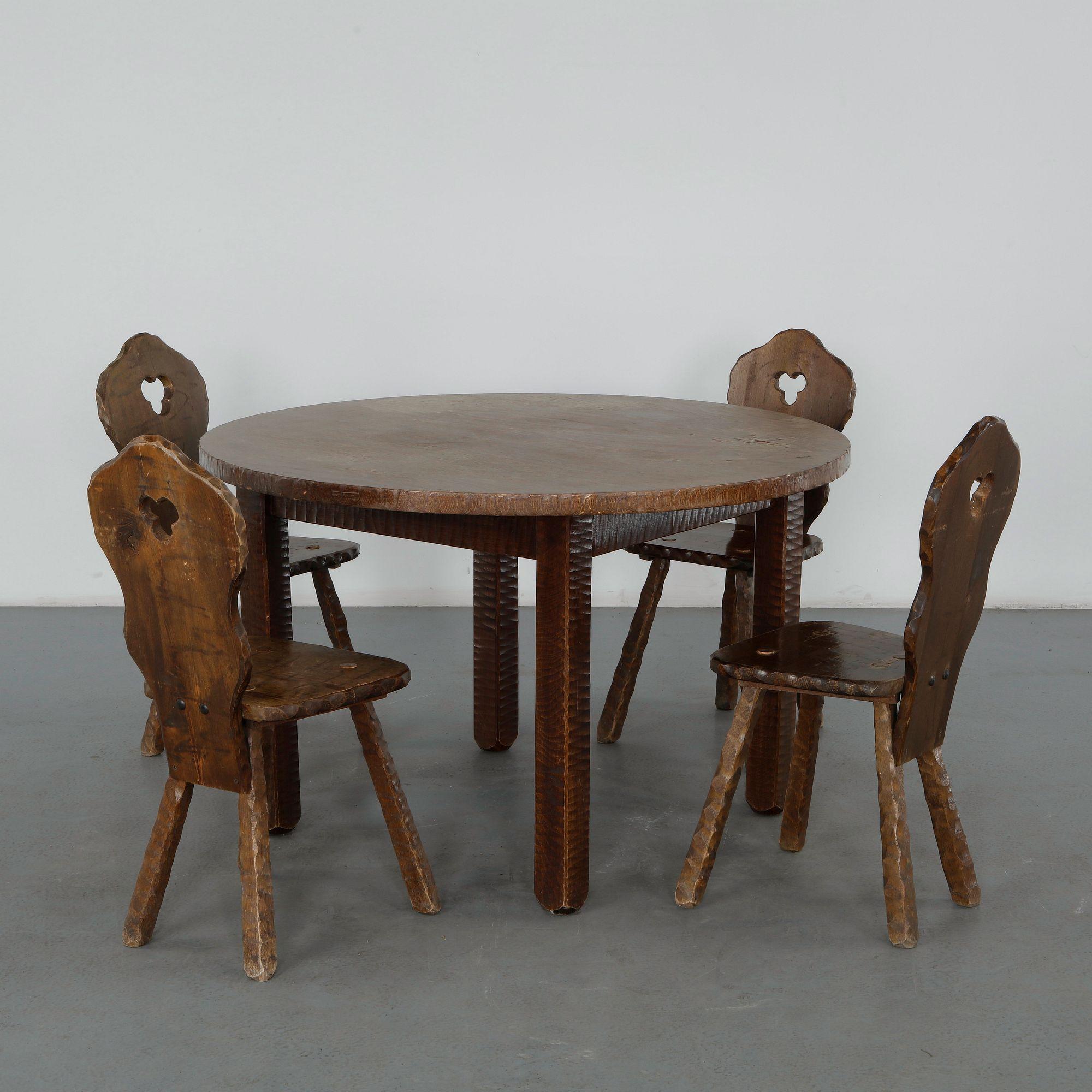 Primitive French Brutalist Dining Set, 1960s