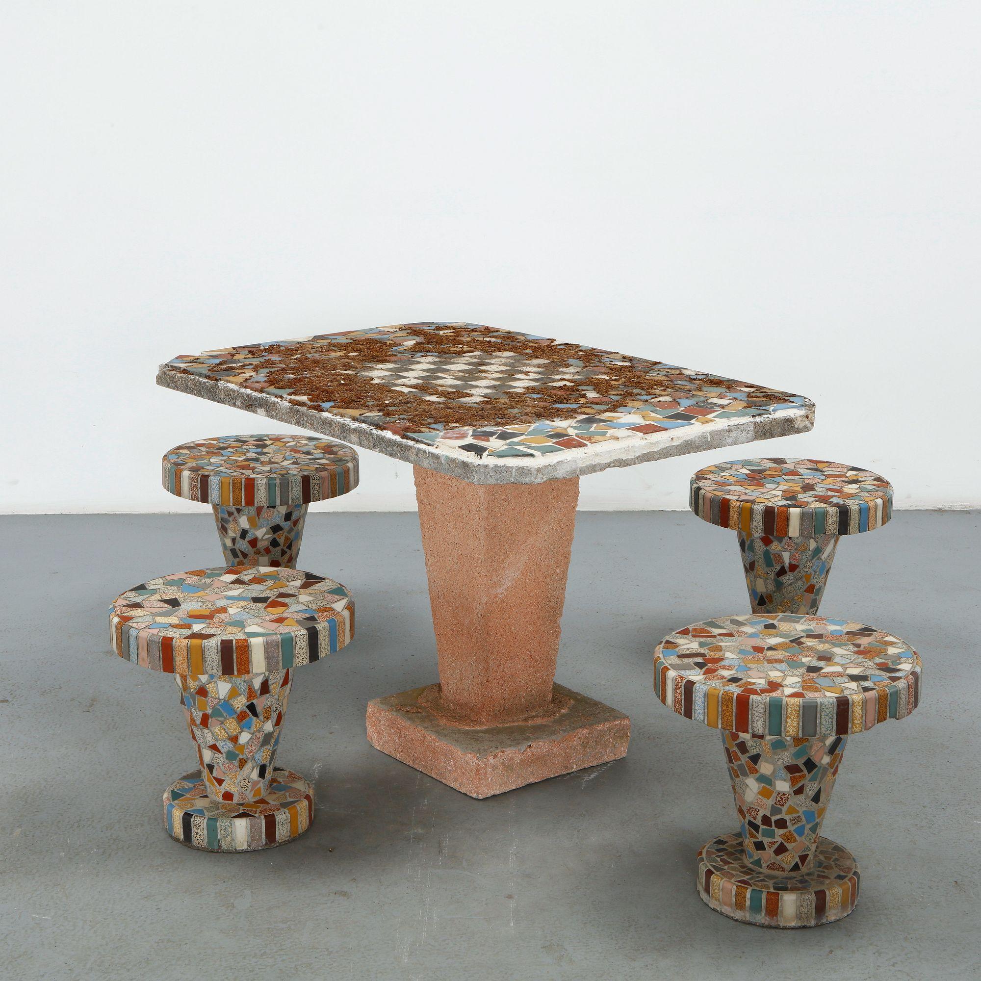 Blue Mosaic Dining Set, 1960s