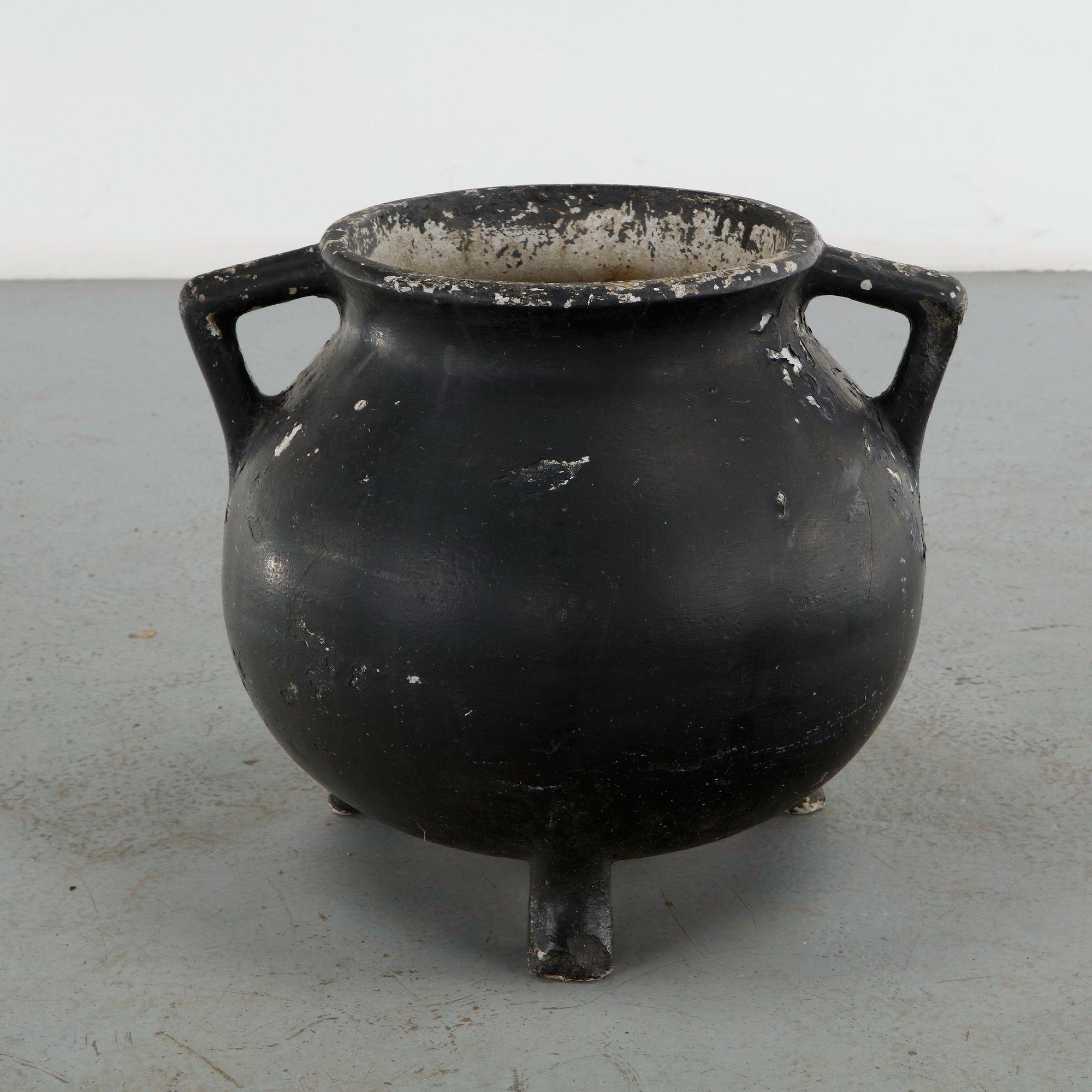 Willy Guhl, Black Cauldron Planter, 1960s