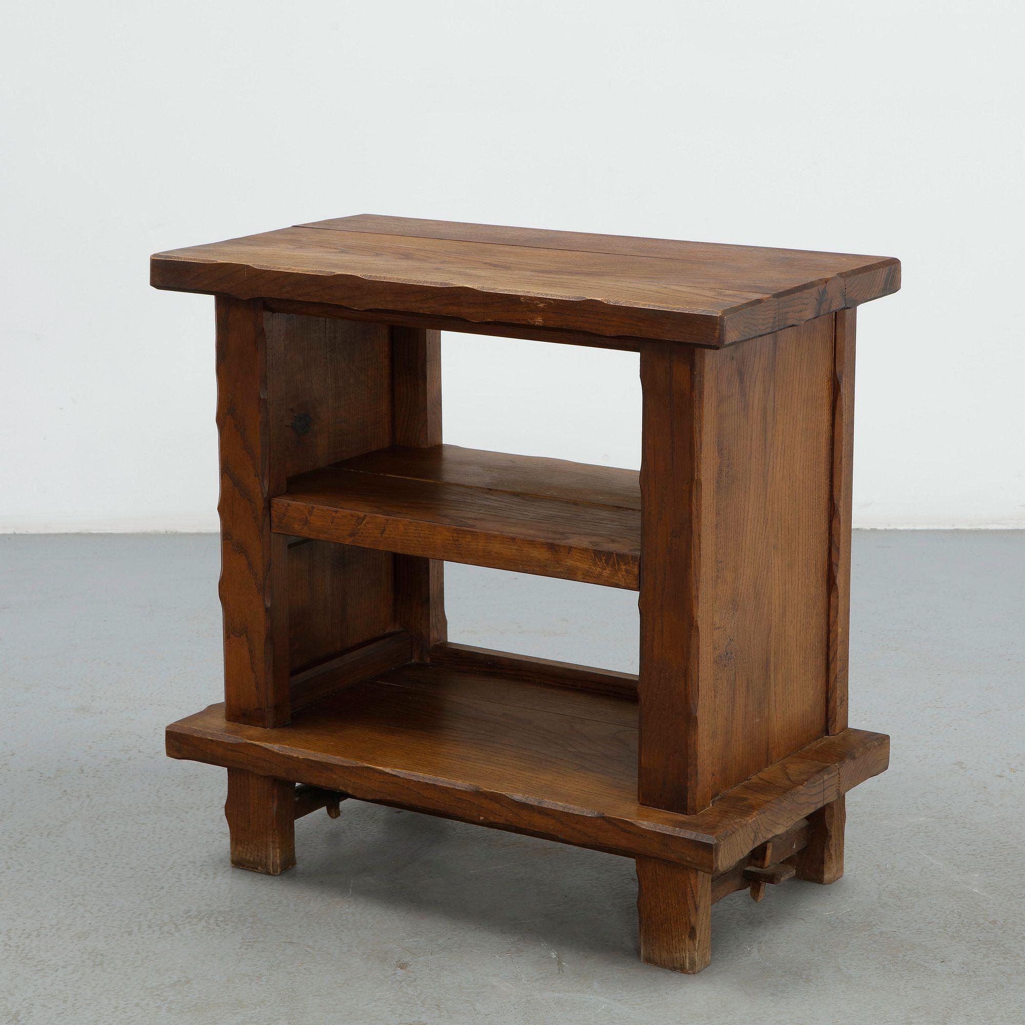Olavi Hanninen, Brutalist Oak Side Table, 1960s