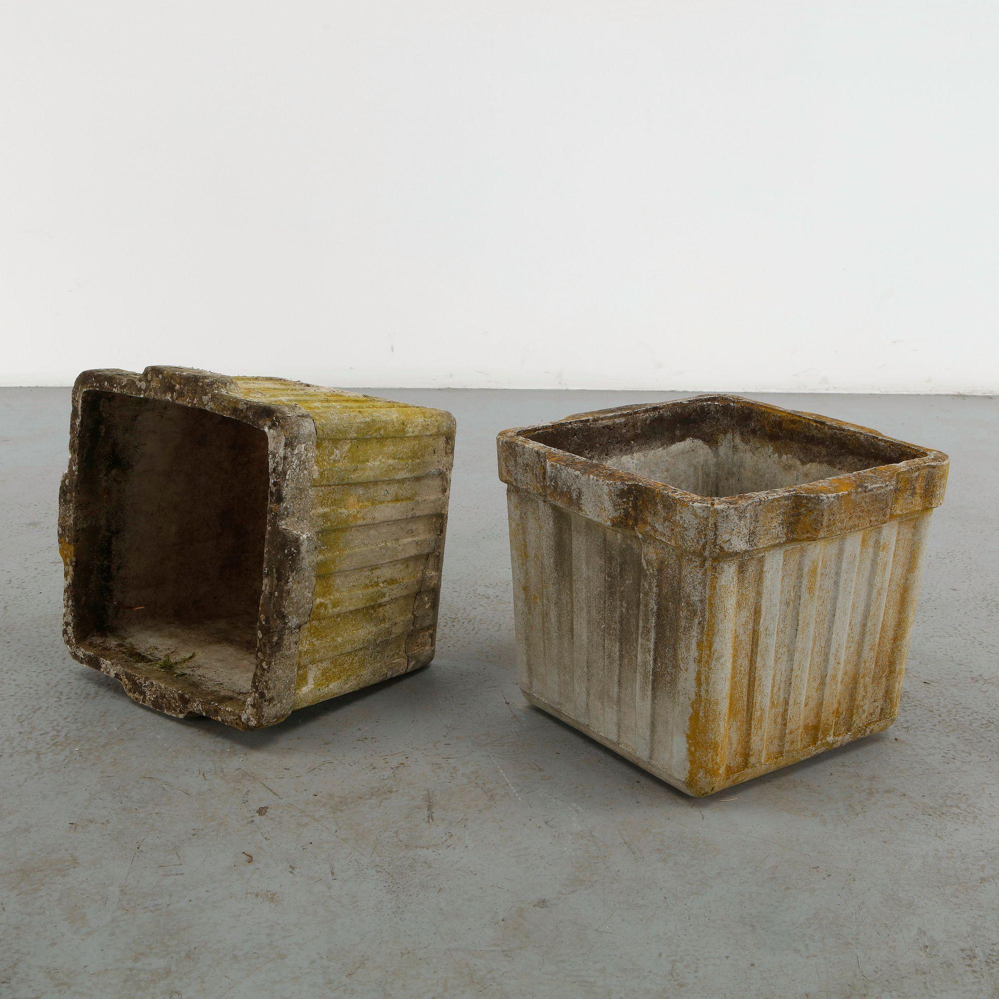 Willy Guhl, Pair of Square Planters, 1960s