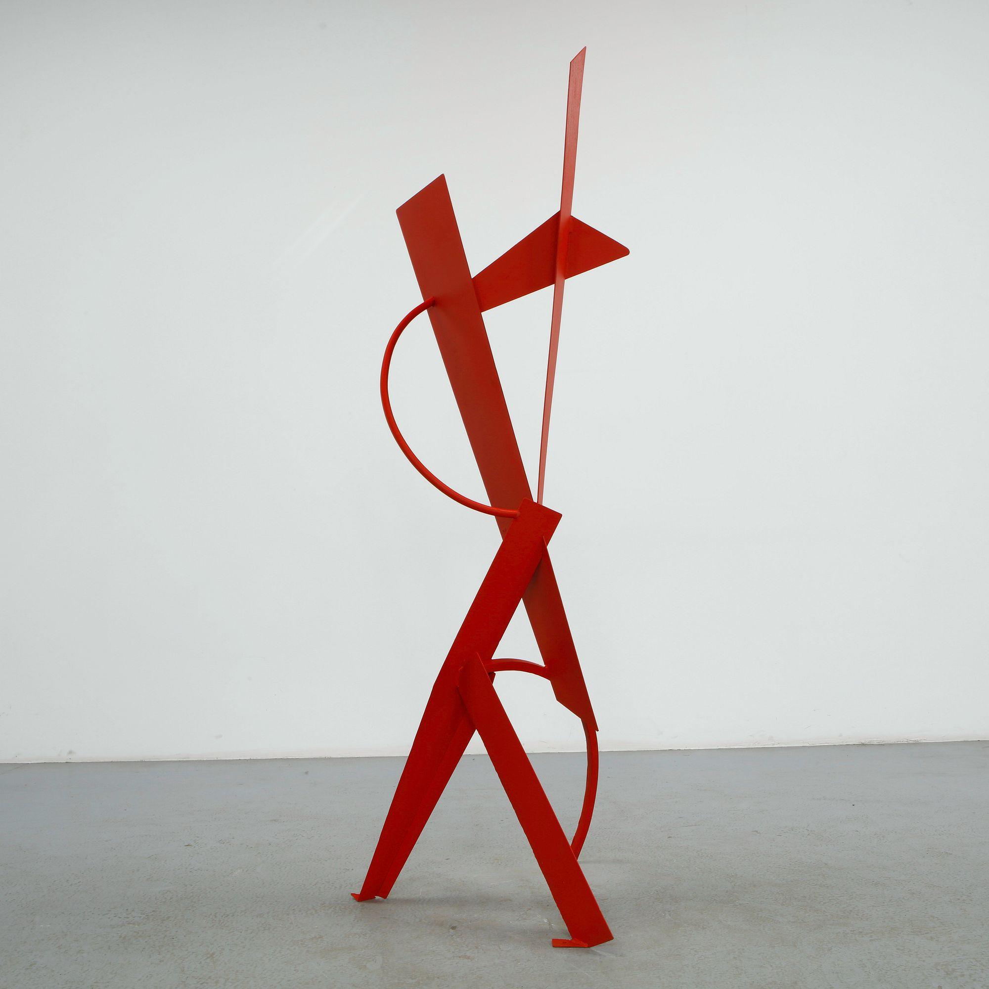 Philippe Makhloof, Red Abstract Metal Sculpture, 1980s