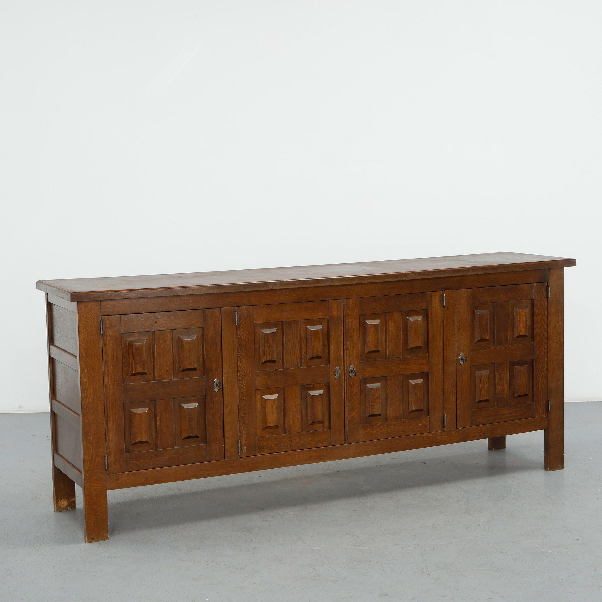 French Large Sideboard in the style of Guillerme and Chambron, 1970s