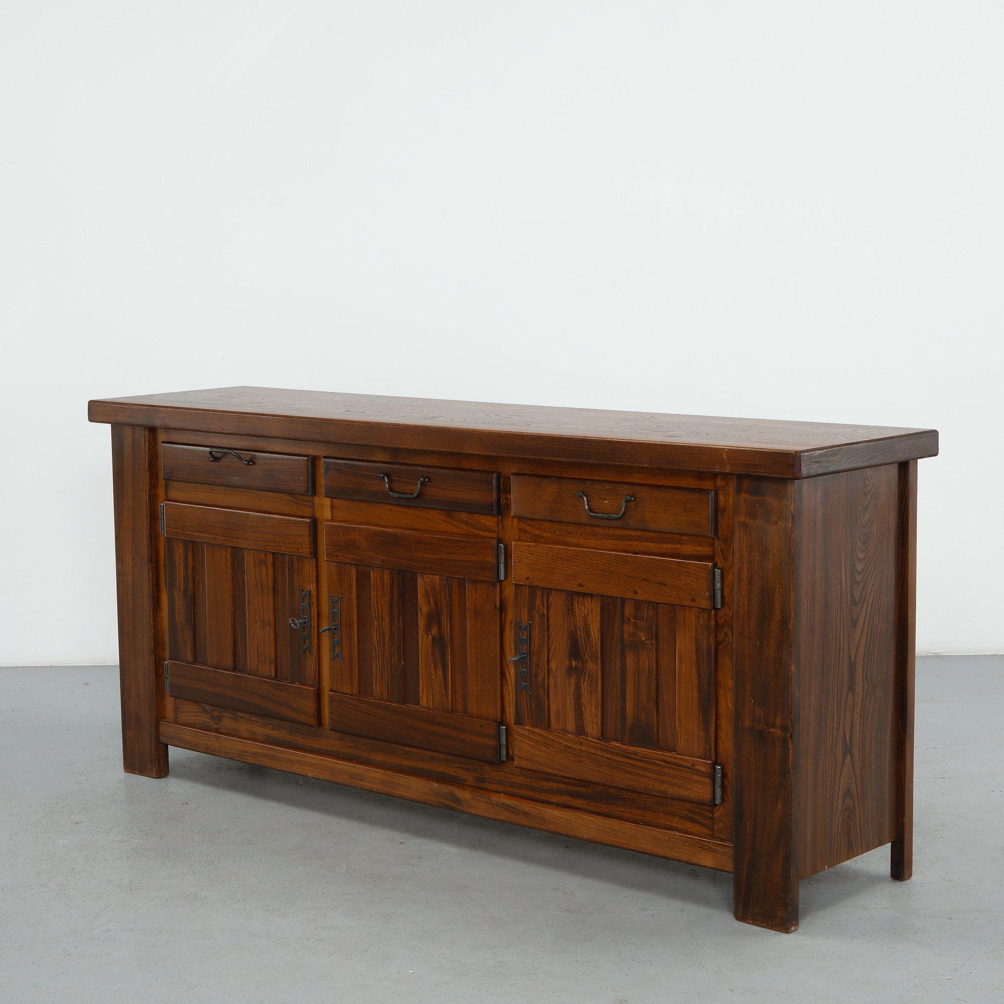 Neo Gothic Style French Large Sideboard, 1980s