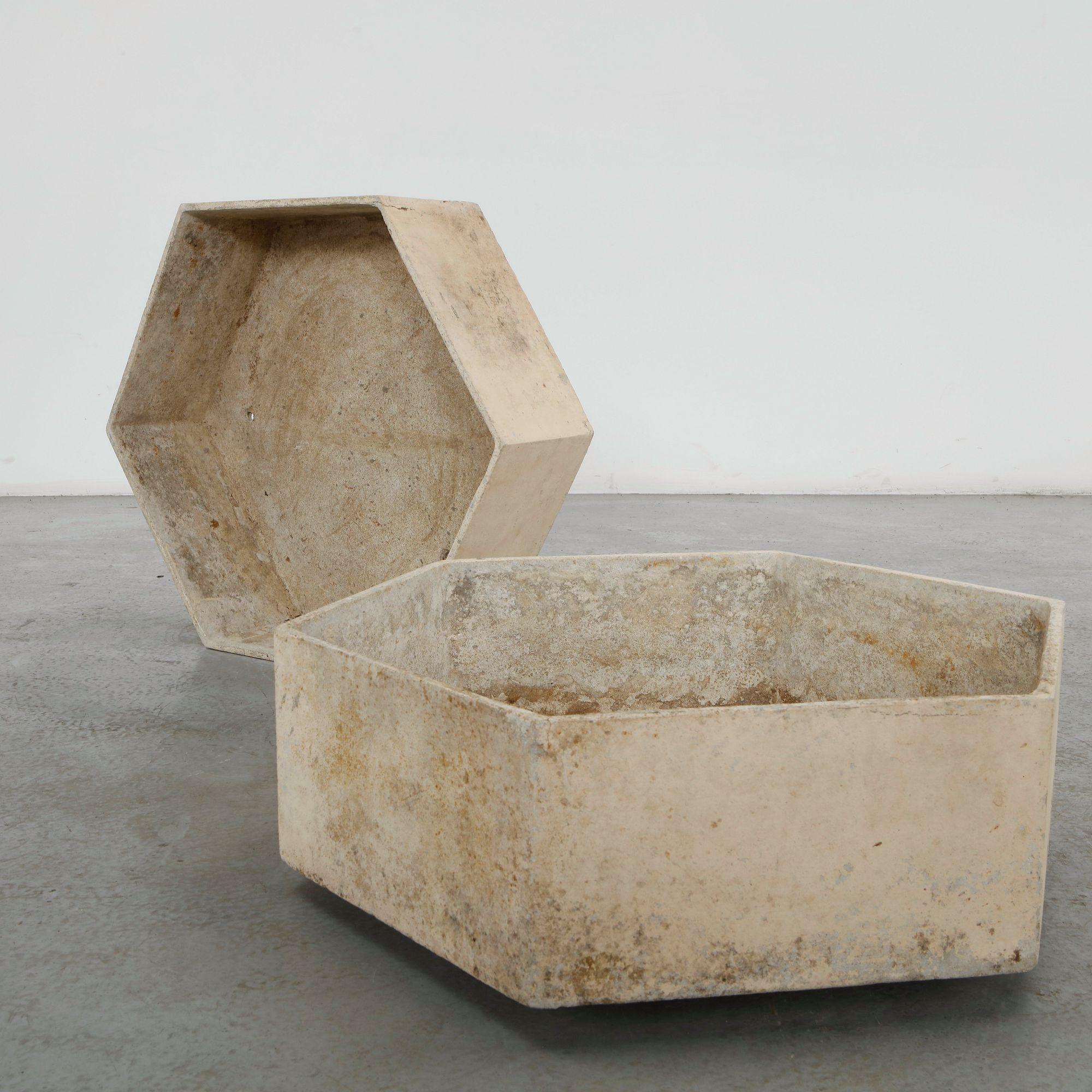 Willy Guhl, Pair of Hexagonal Planters, 1960s