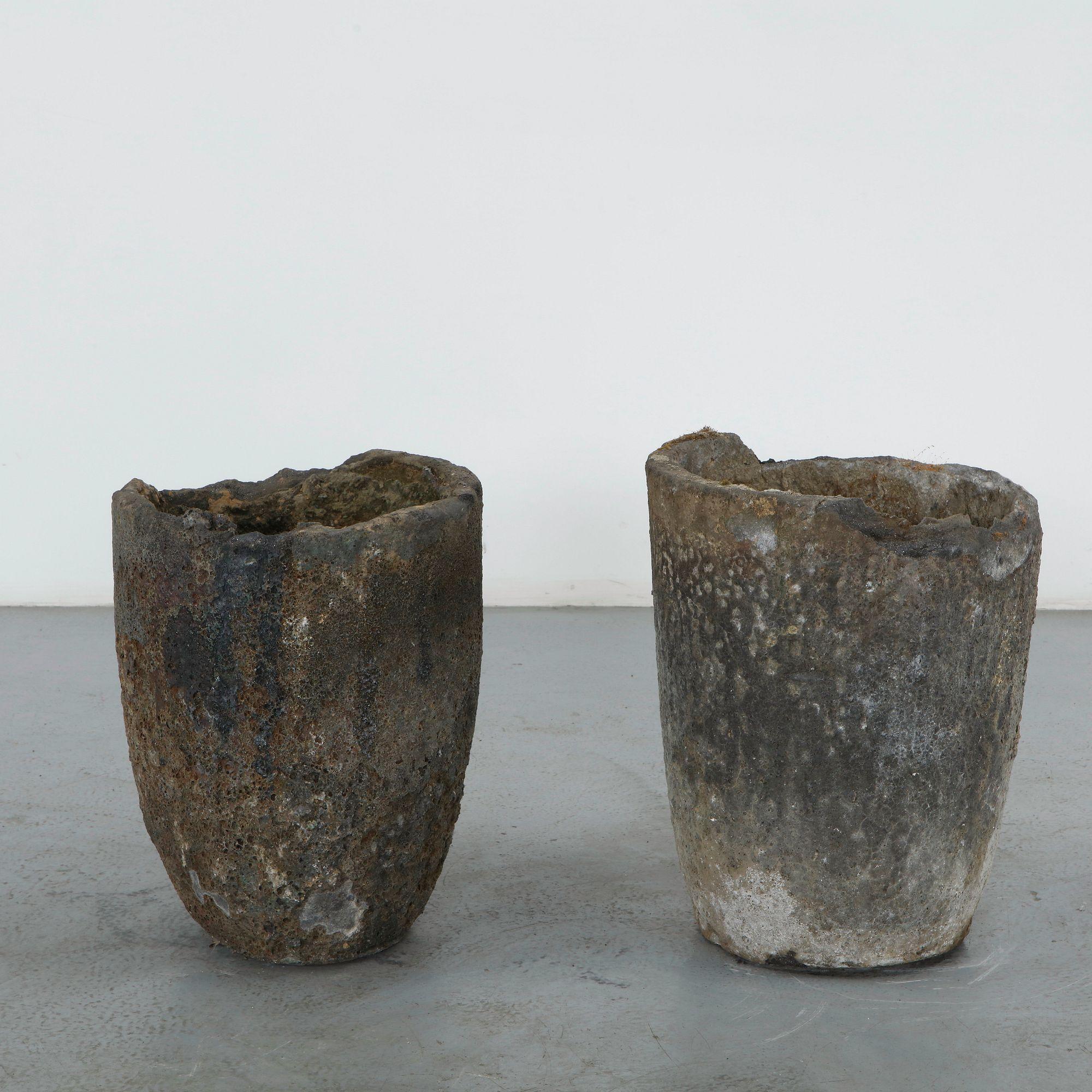 Pair of Foundry Crucible Planters, 1960s