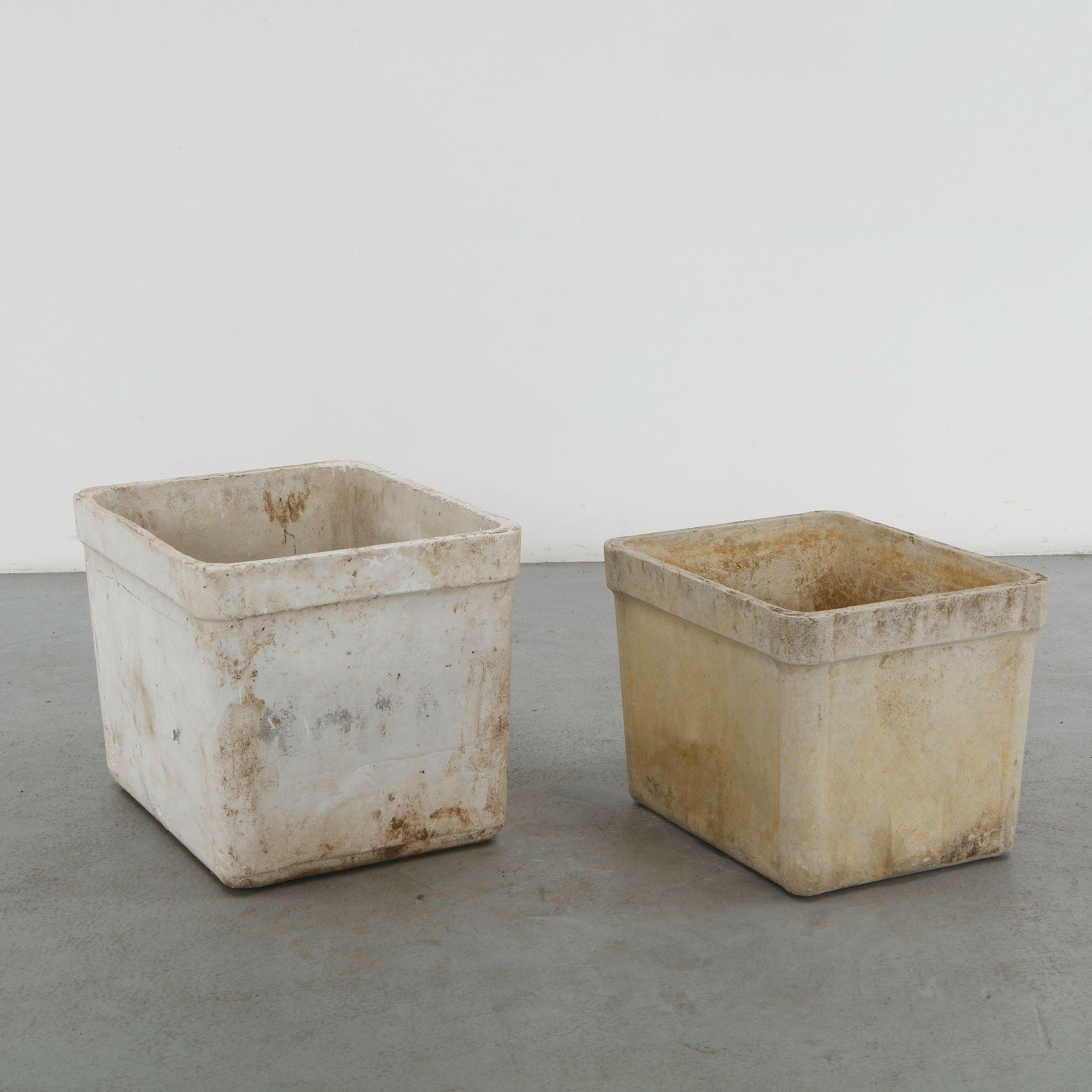 Willy Guhl, Pair of Square Planters, 1960s
