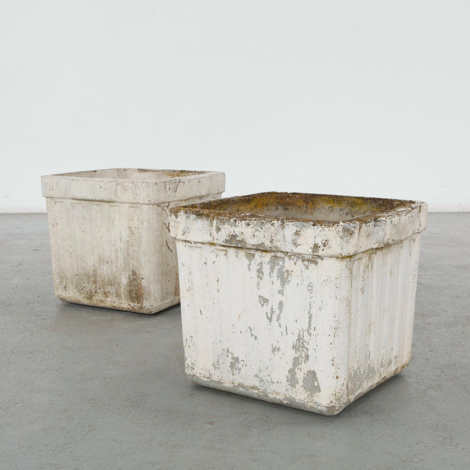 Willy Guhl, Pair of Square Planters, 1960s