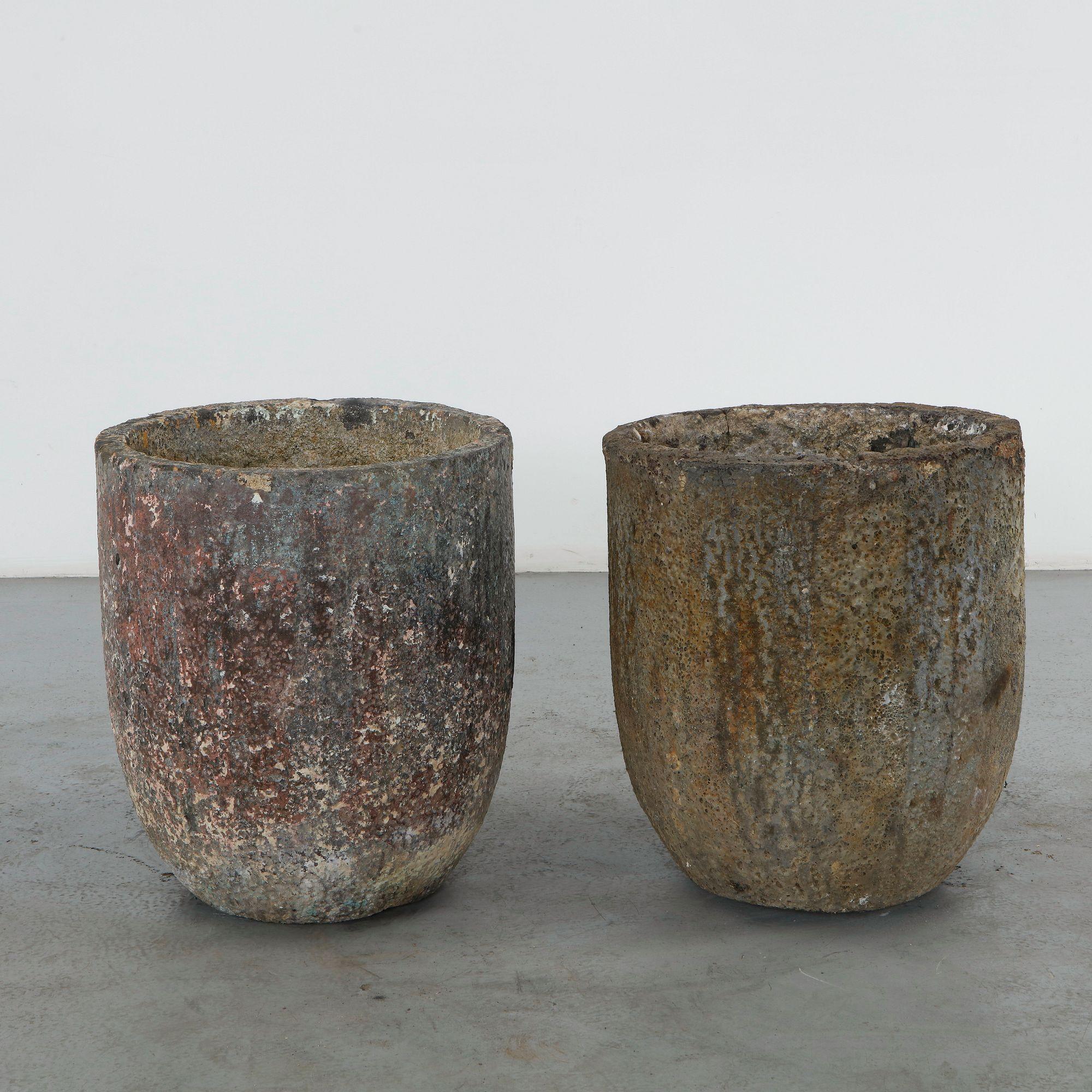 Pair of Foundry Crucible Planters, 1960s