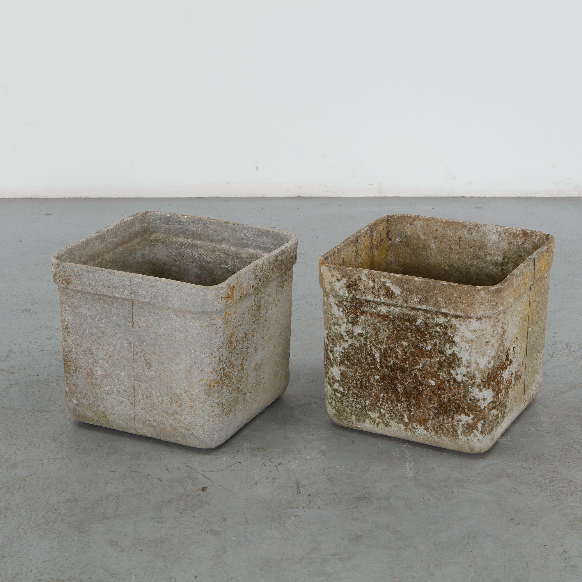 Willy Guhl, Pair of Square Planters, 1960s