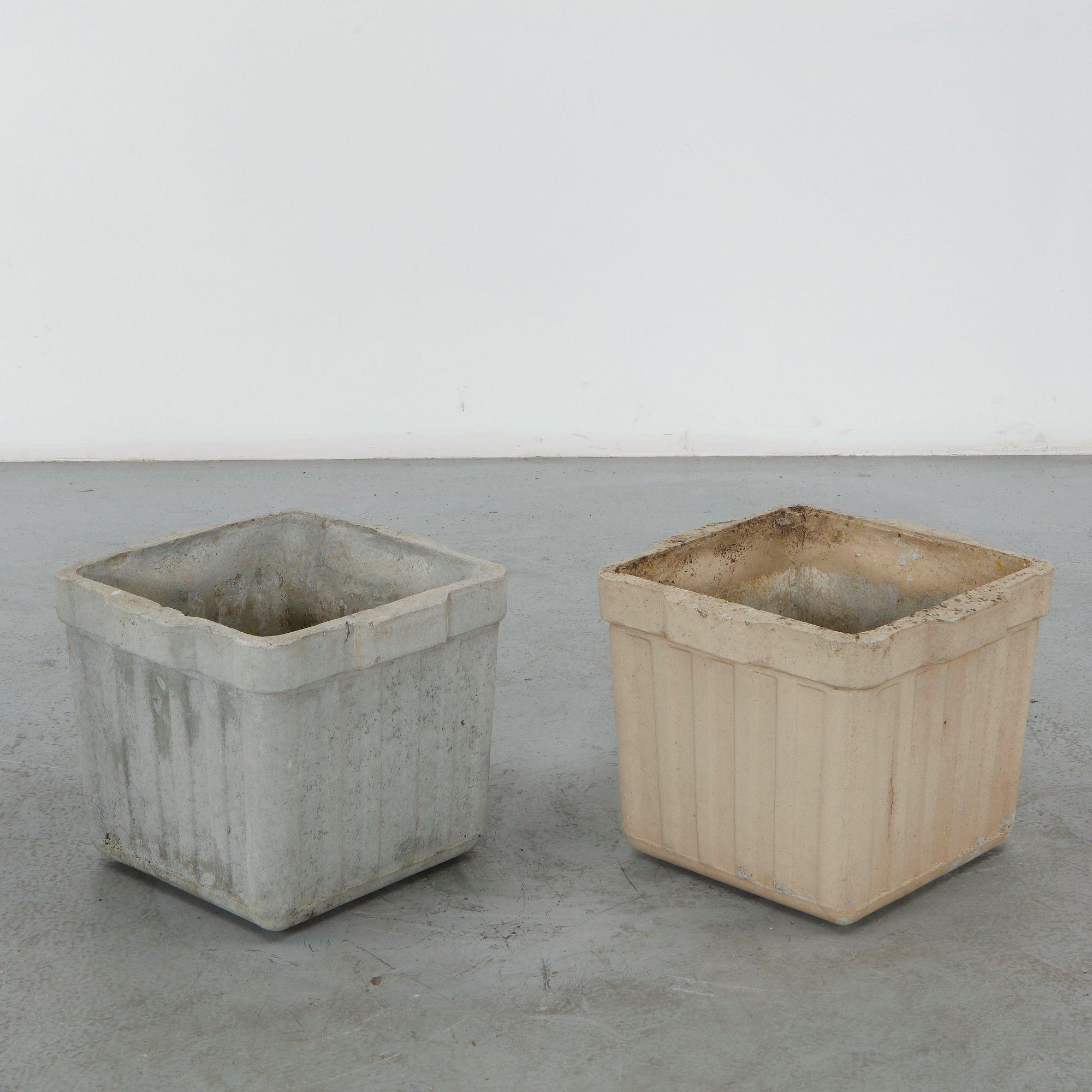 Willy Guhl, Pair of Square Planters, 1960s