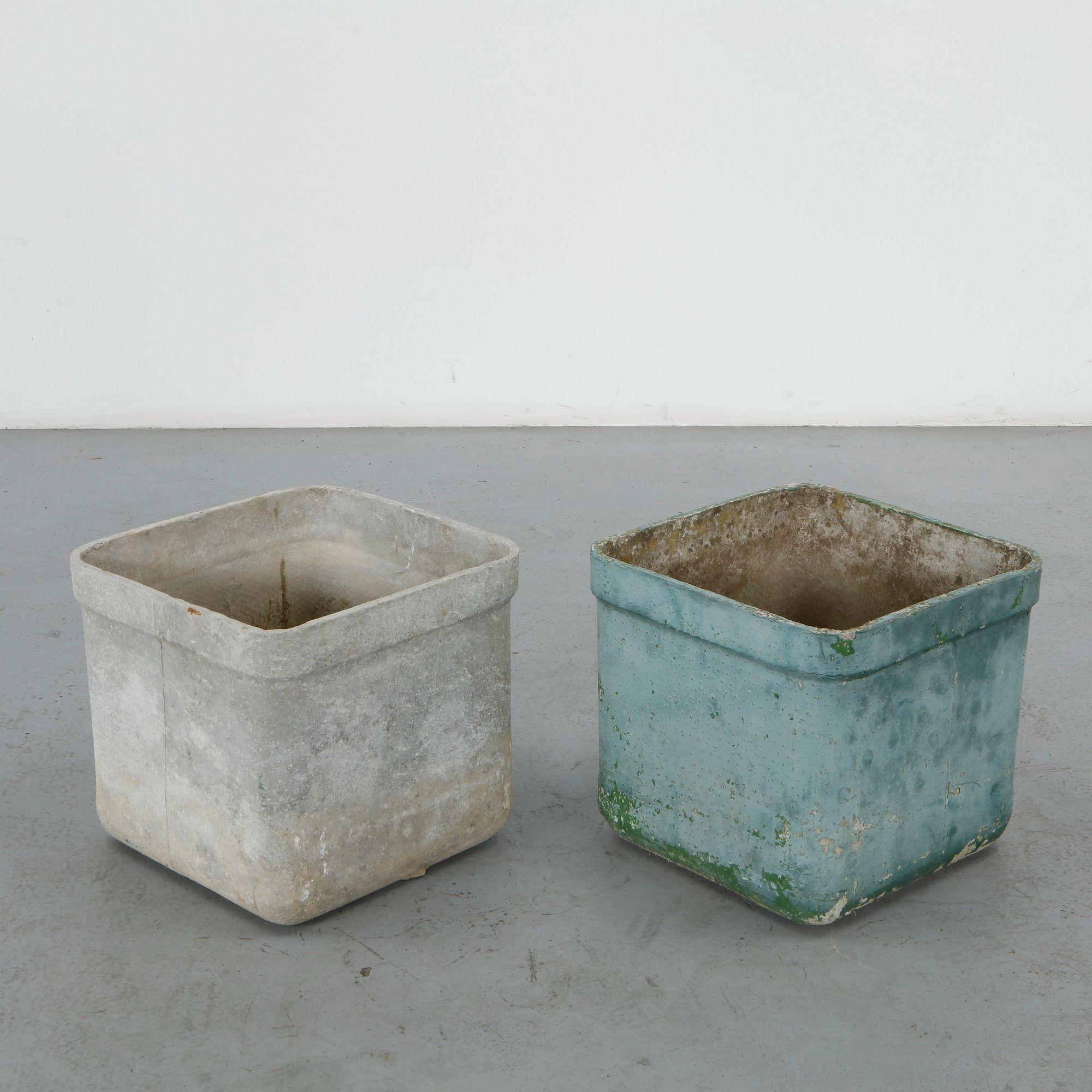 Willy Guhl, Pair of Square Planters, 1960s