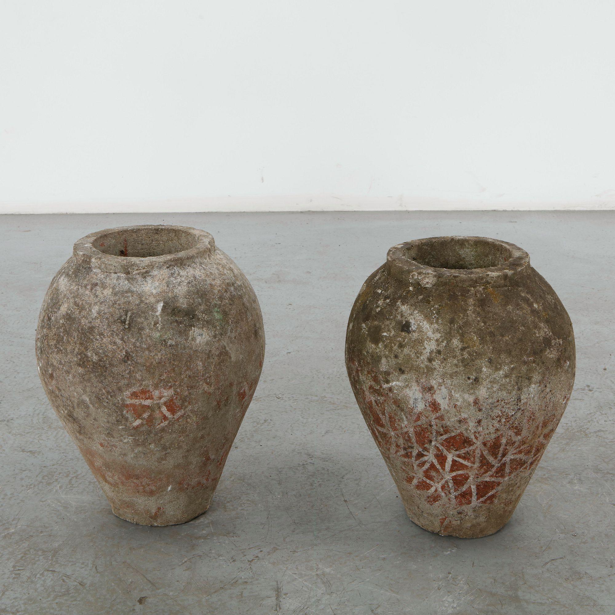 Pair of Urn Concrete Planters, 1960s
