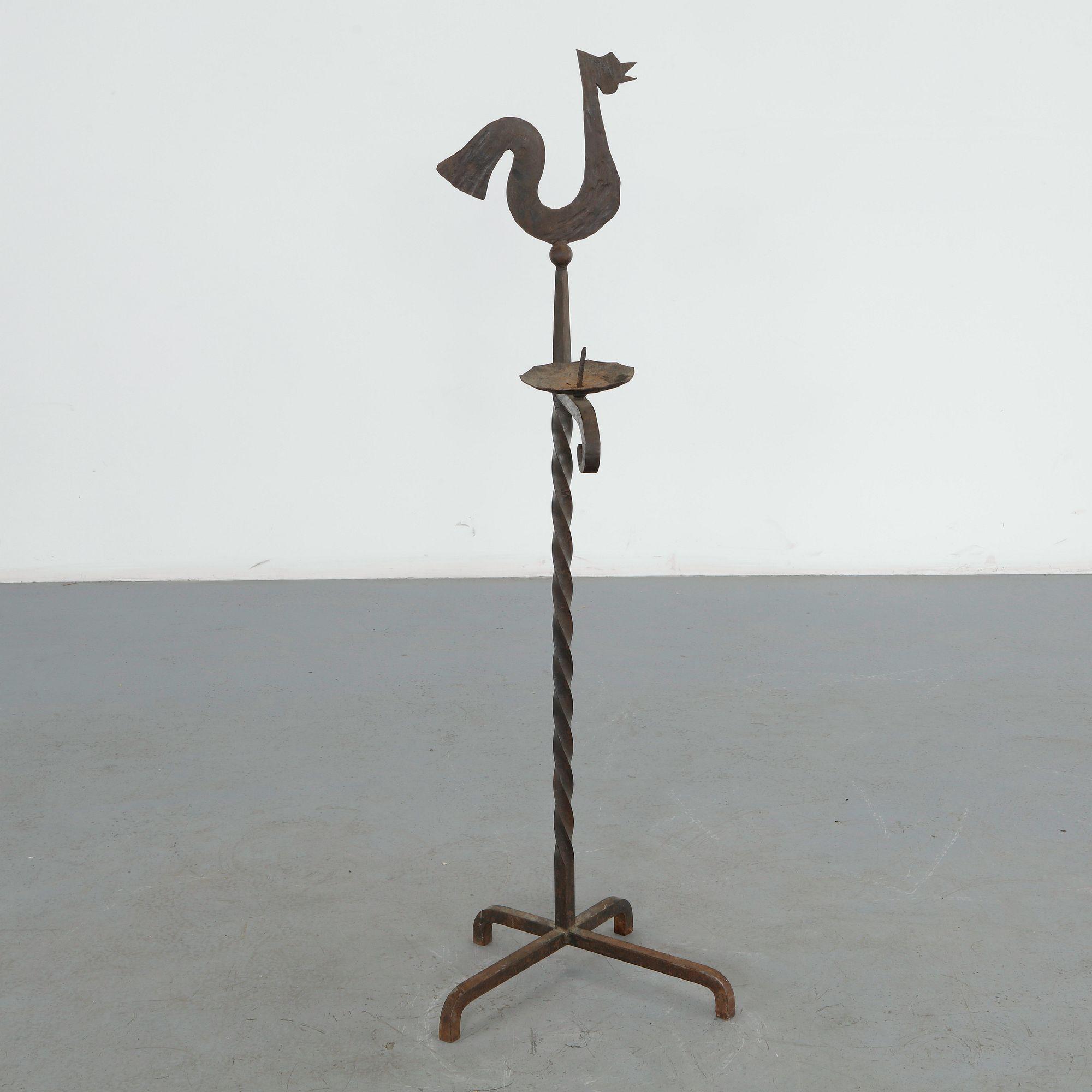 Mid-Century Wrought Iron Candle Holder, 1960s