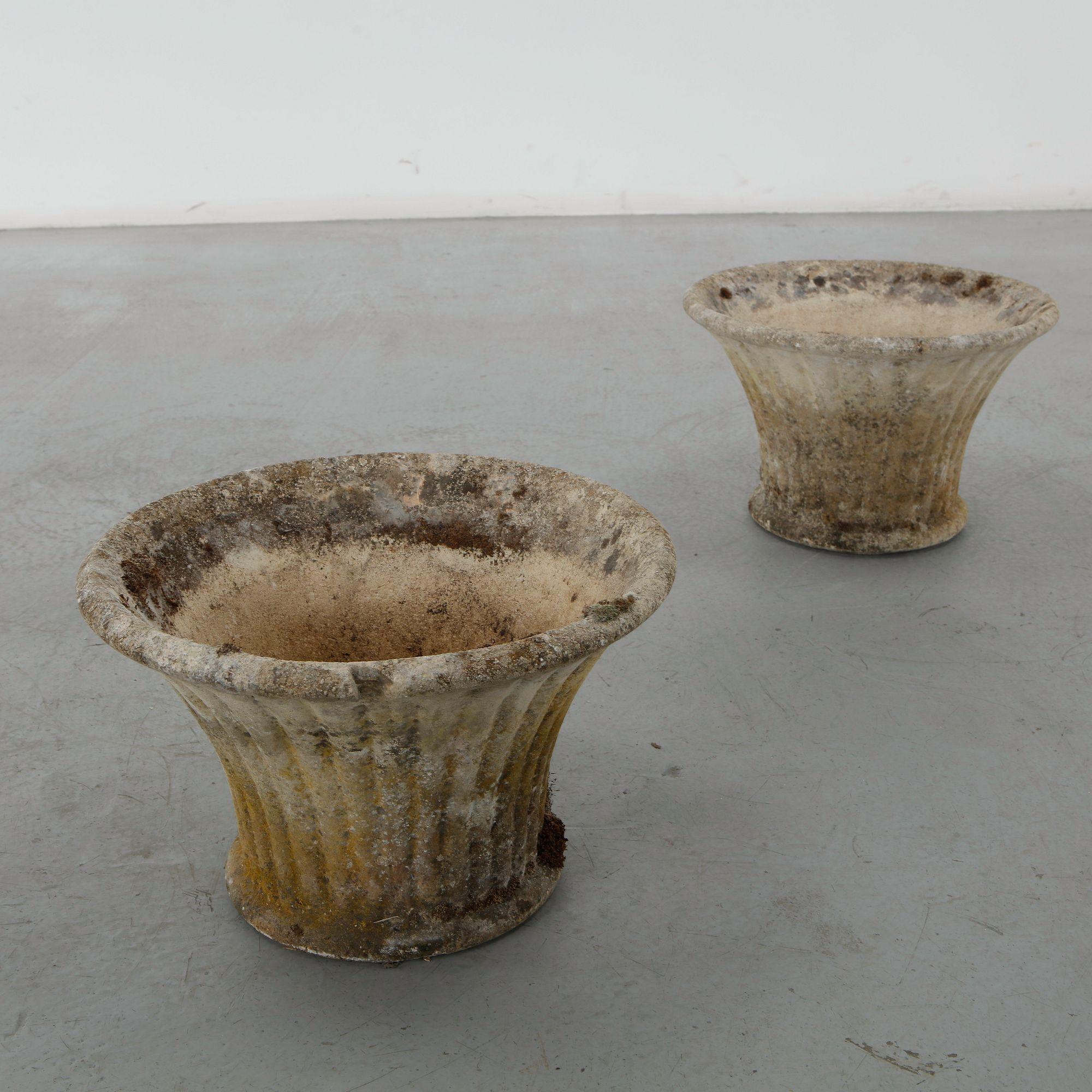 Grandon Fres, Pair of Caste Stone Planters, 1960s