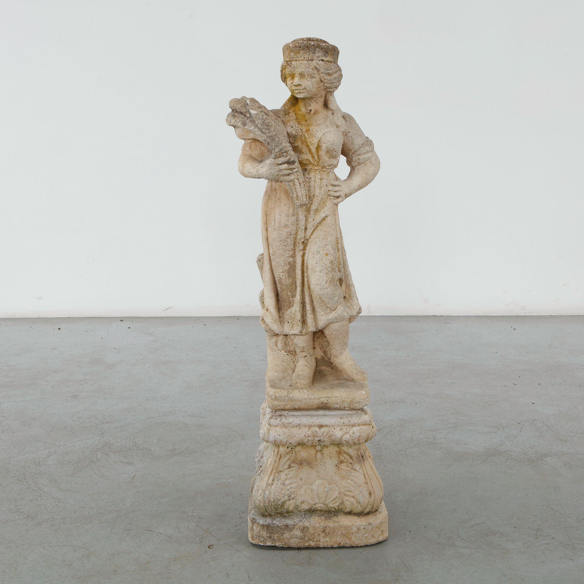 Classical Garden Statue of a Maid, 20th Century