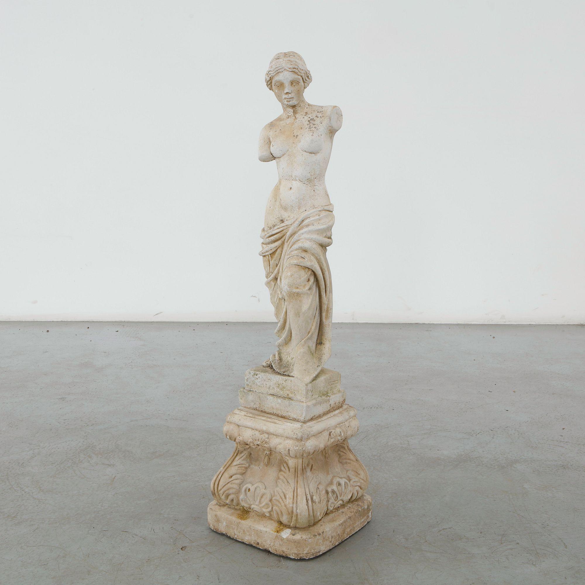 Classical Garden Statue of a Maid, 20th Century