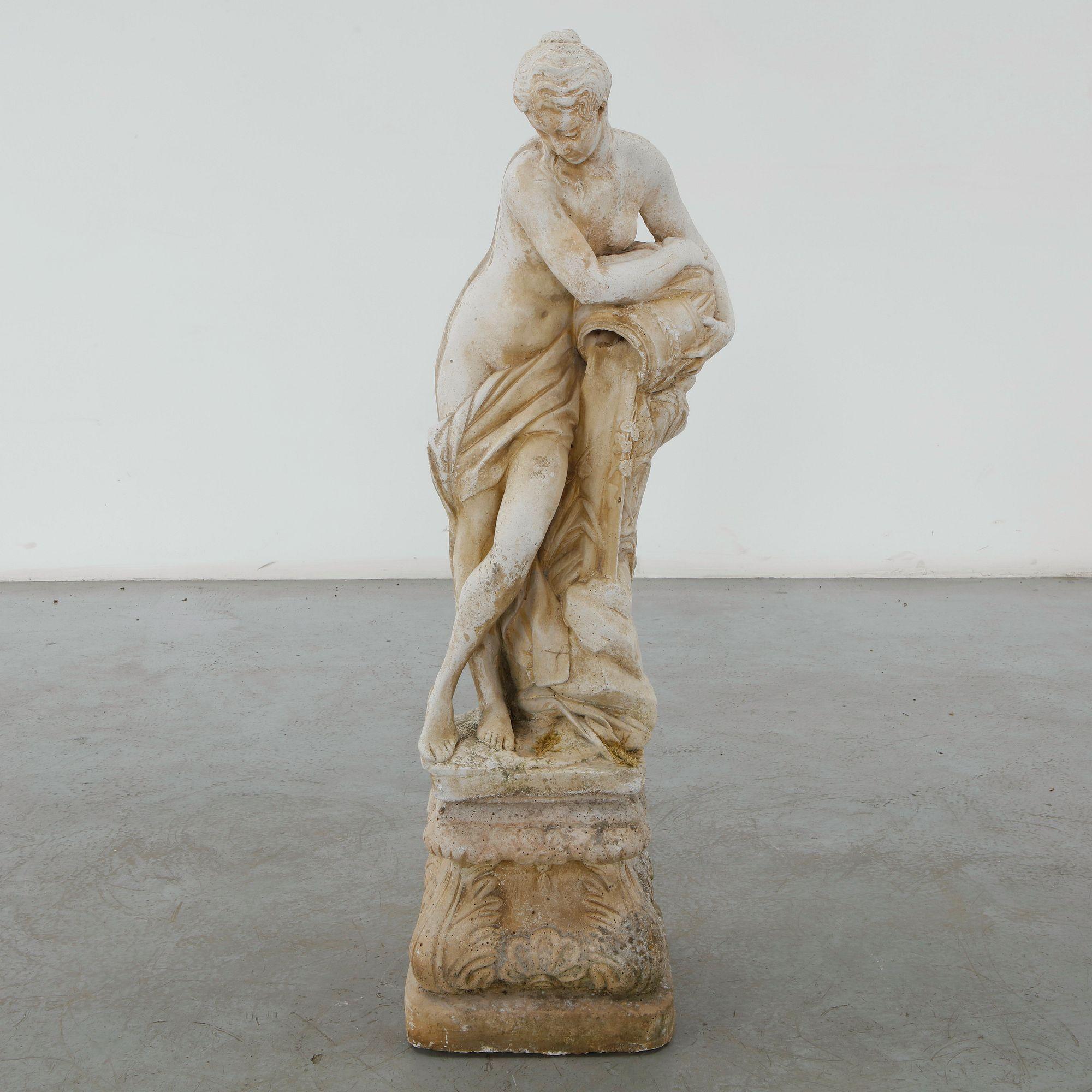Classical Garden Statue of a Maid, 20th Century