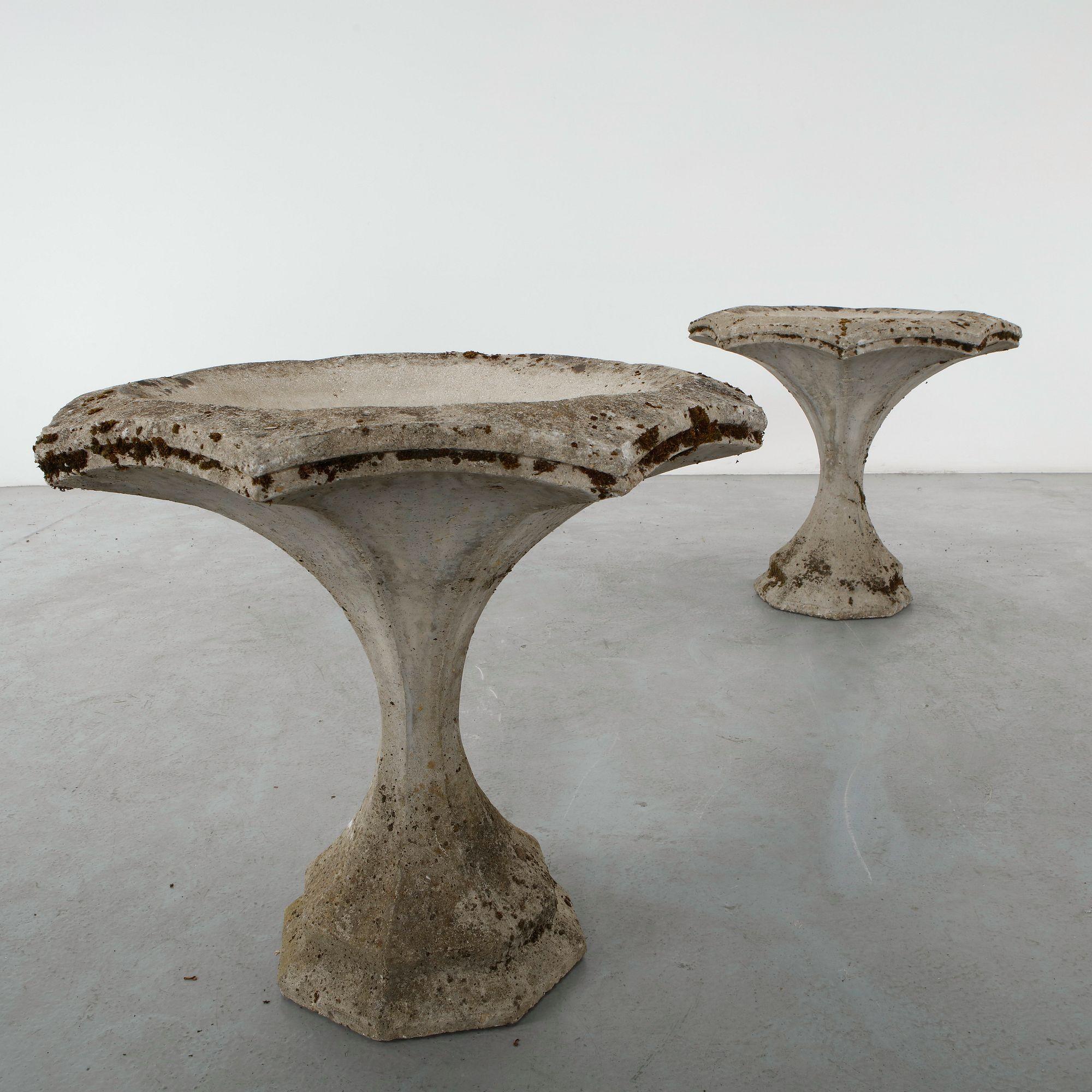 Pair of Monumental Cast Stone Fountains, 1960s