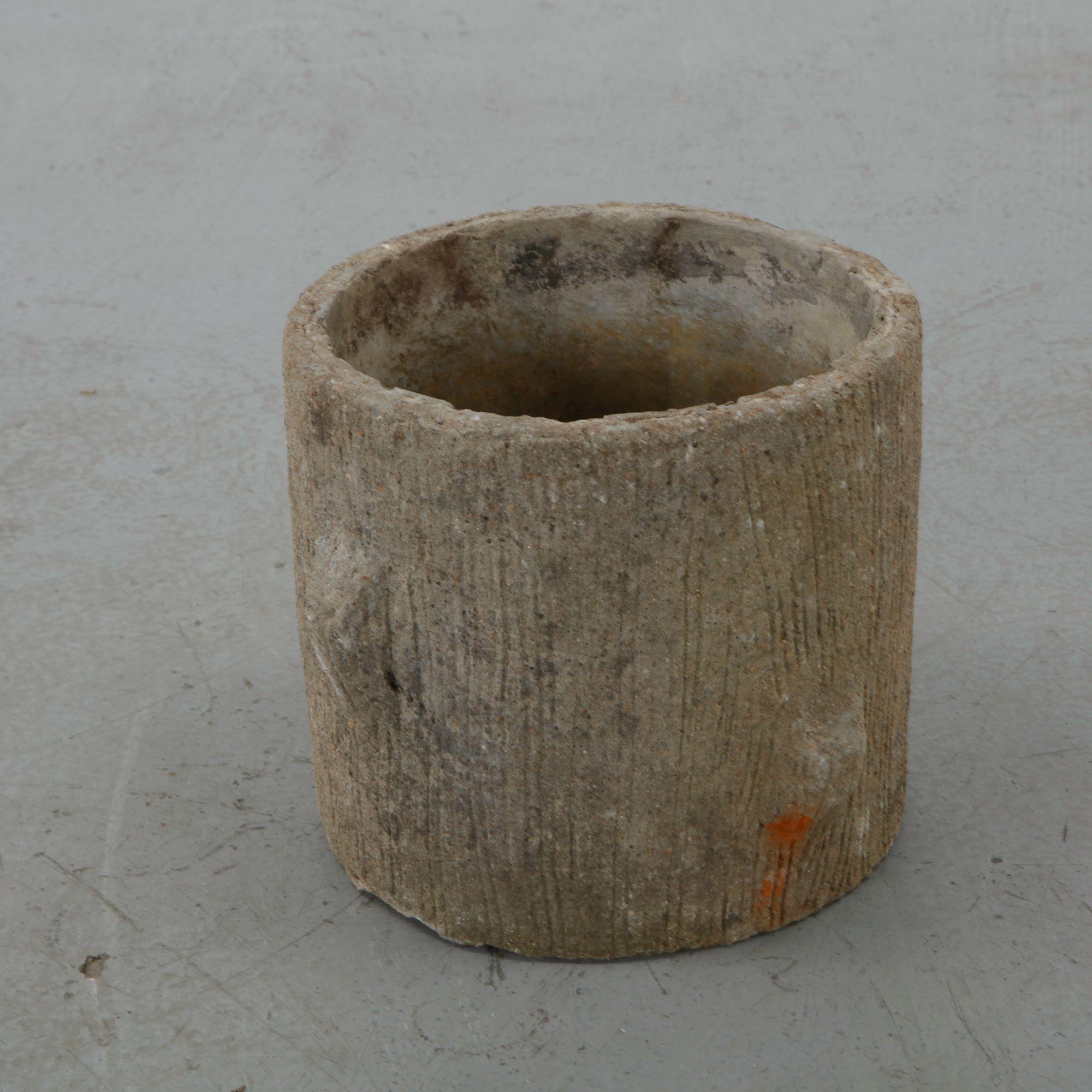 Round Faux Bois Planter, 1960s
