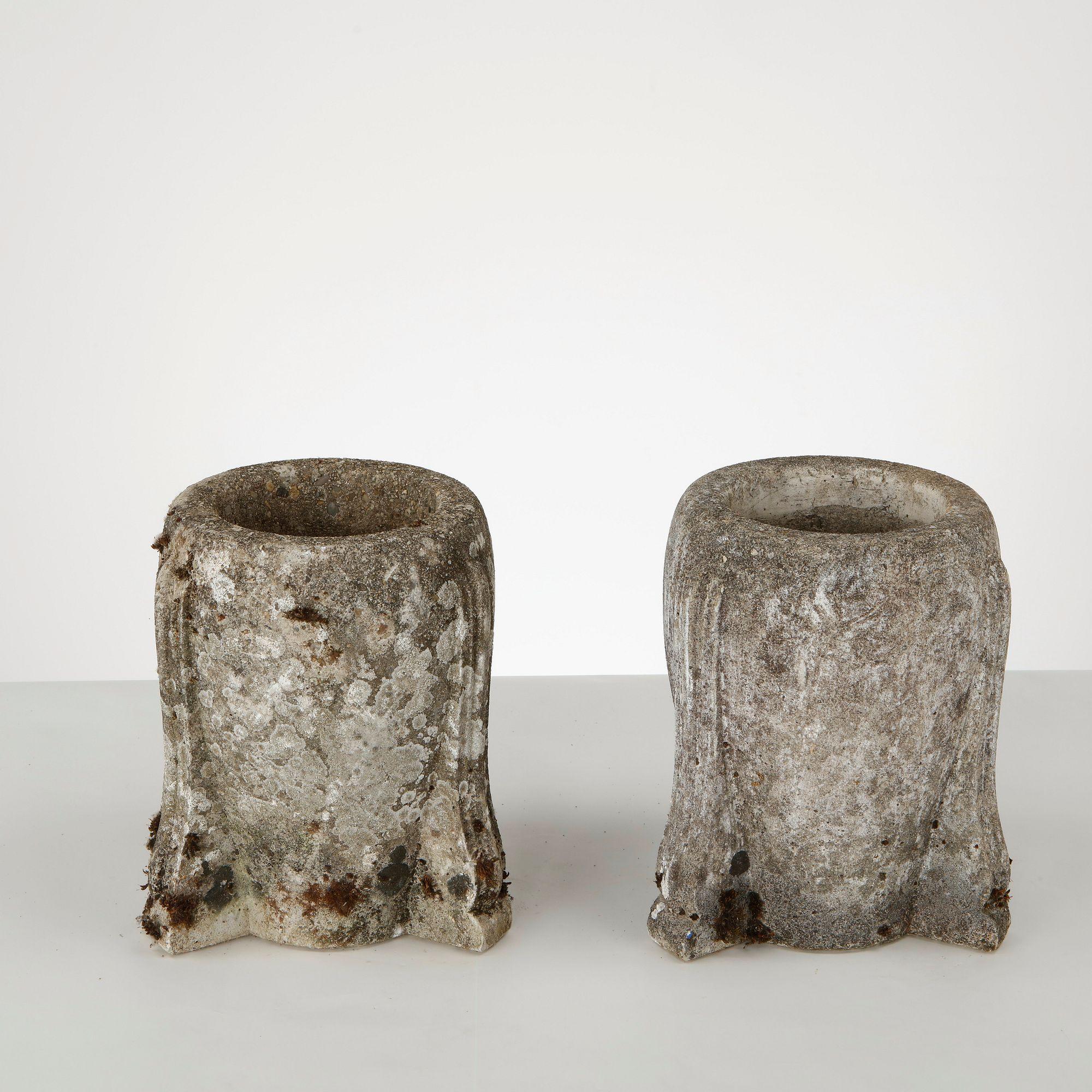 Pair of Tripod Stone Planters, 1950s