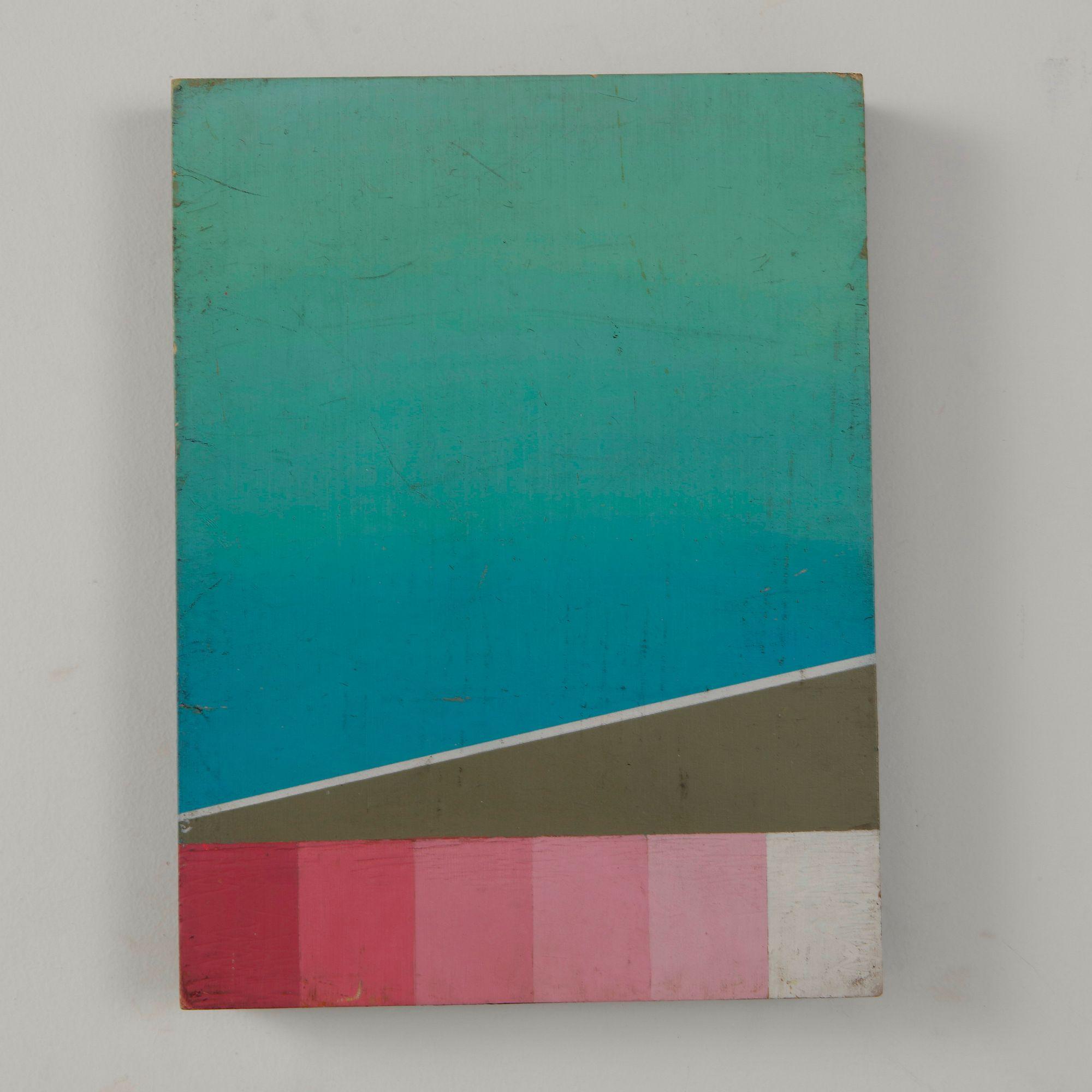 Neal Breton, Small Multicolor Abstract Painting on Wood
