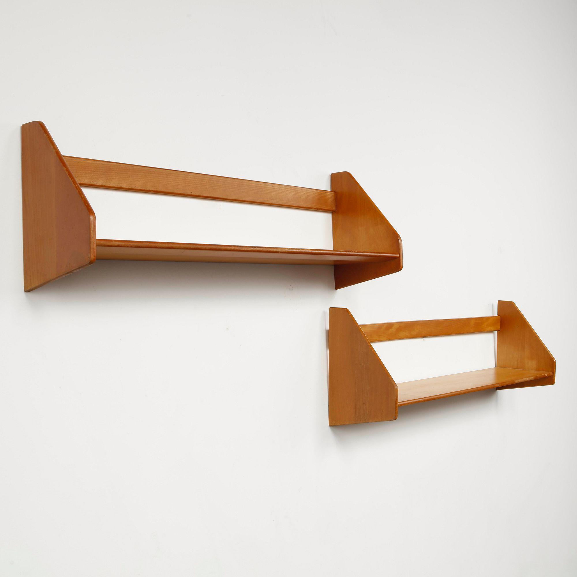 Hans J Wegner for Ry Mobler , Pair of Wood Shelves, 1960s