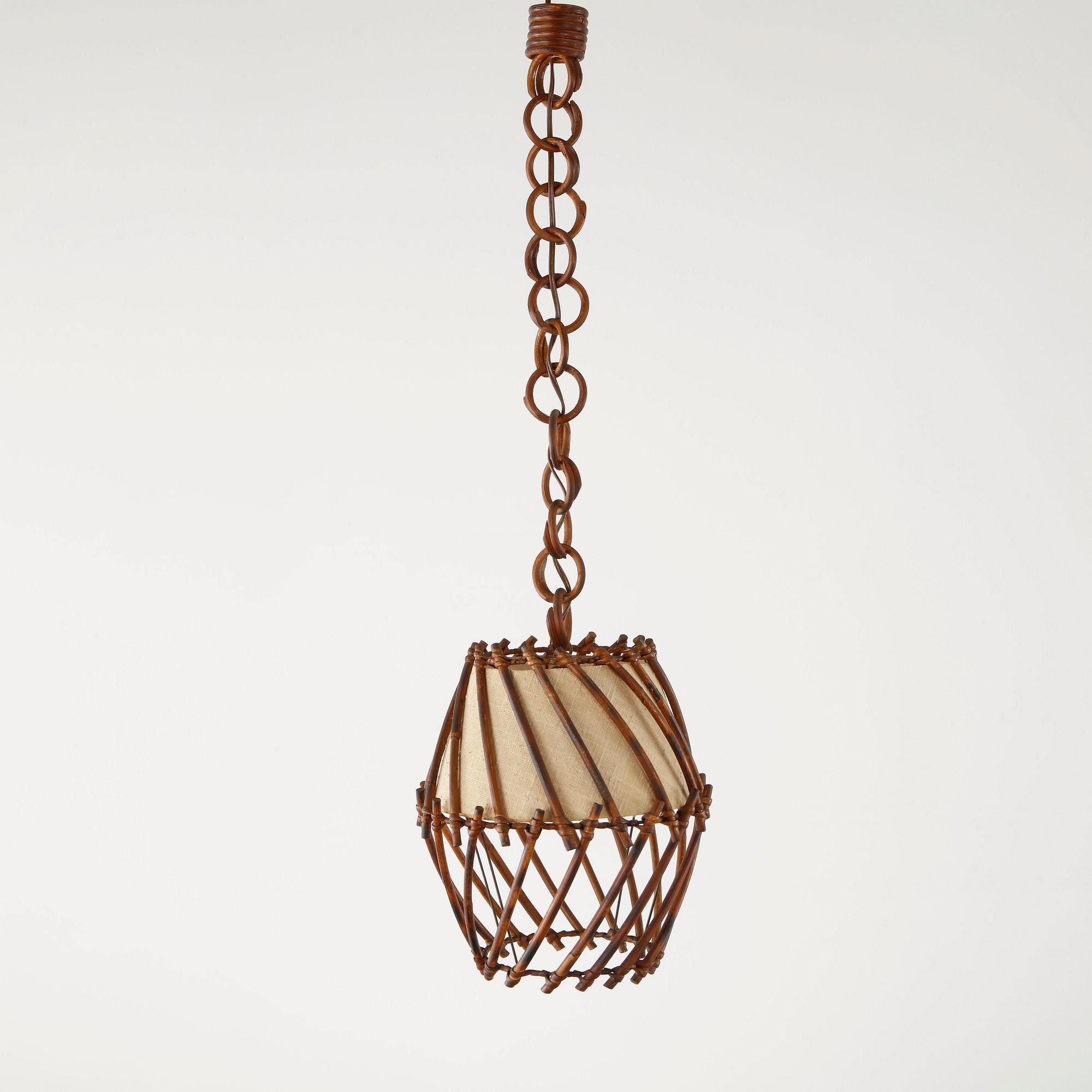 Louis Sognot, Bamboo Hanging Lantern, France, 1950s